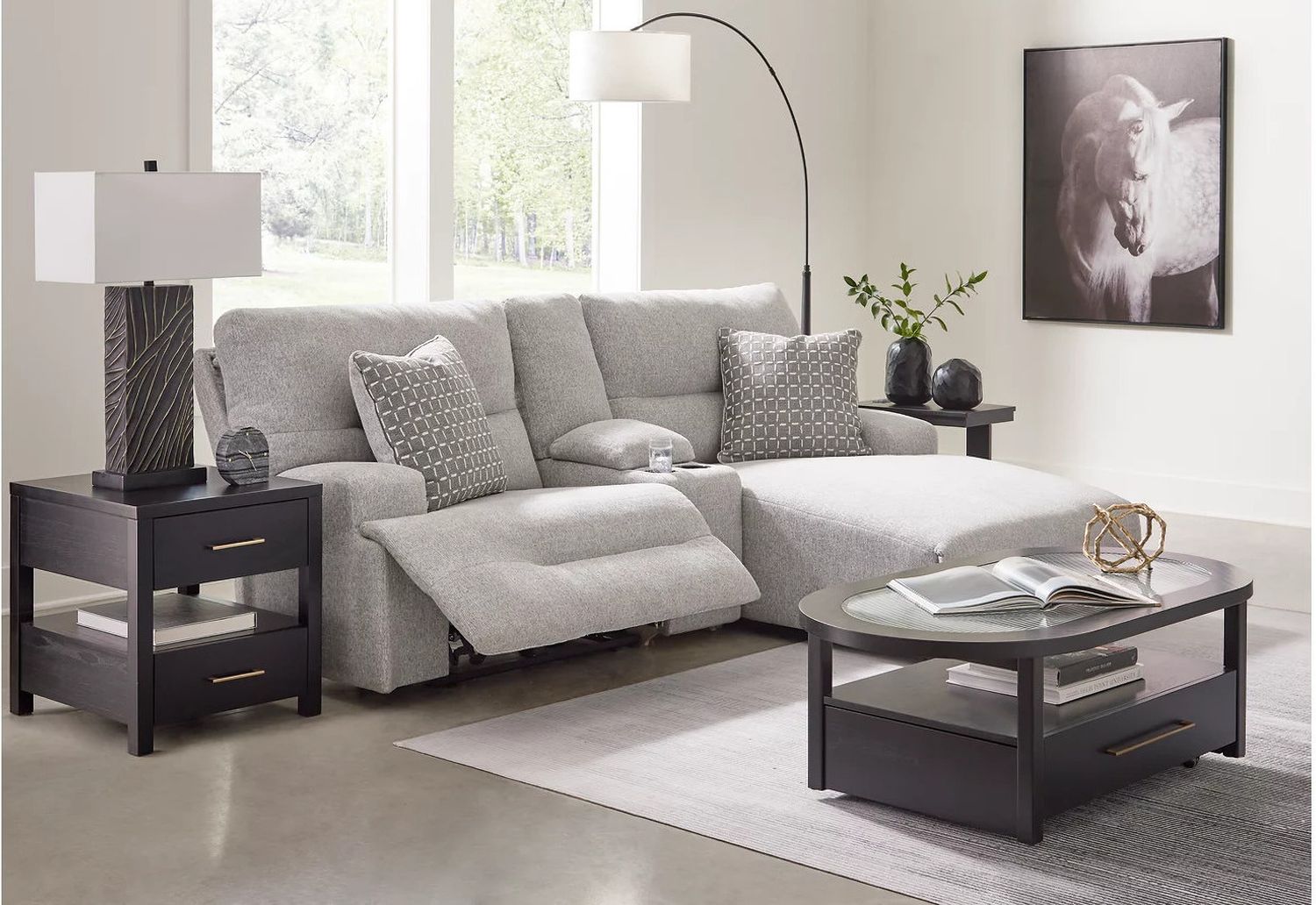 Acklen Place 3-Piece RAF Power Reclining Sectional Sofa with Chaise In Pewter 93605S4