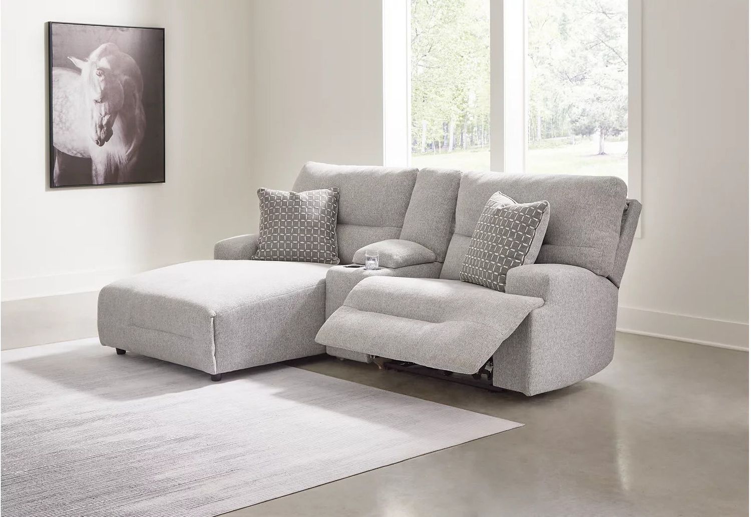 Acklen Place 3-Piece LAF Power Reclining Sectional Sofa with Chaise In Pewter 93605S5