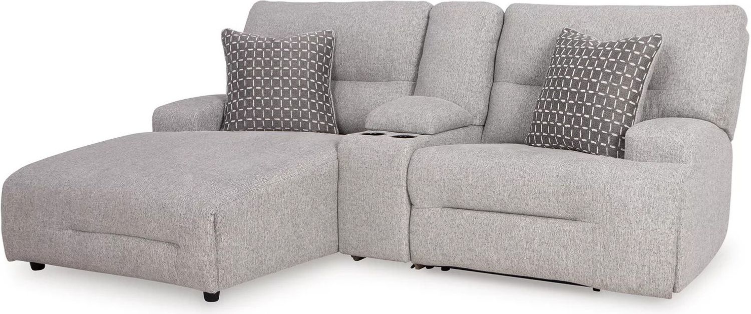 Acklen Place 3-Piece LAF Power Reclining Sectional Sofa with Chaise In Pewter 93605S5