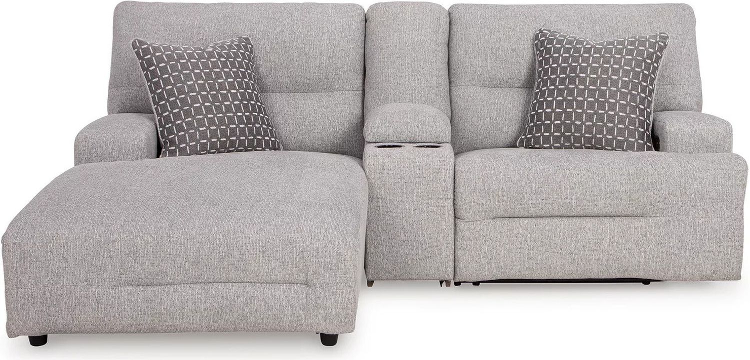 Acklen Place 3-Piece LAF Power Reclining Sectional Sofa with Chaise In Pewter 93605S5