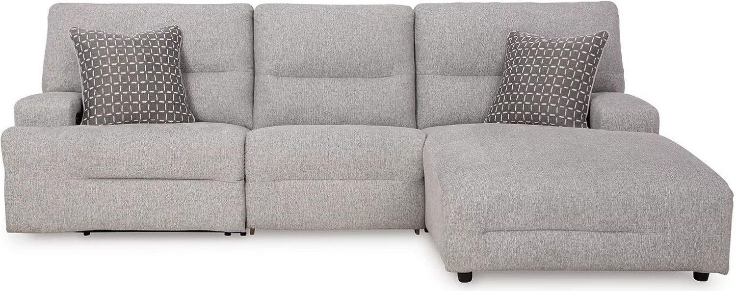 Acklen Place 3-Piece Power Reclining Sectional with RAF Chaise In Pewter 93605S6
