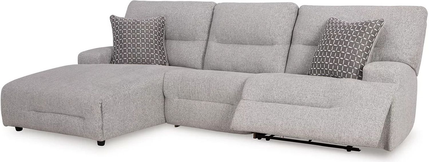 Acklen Place 3-Piece Power Reclining Sectional with LAF Chaise In Pewter 93605S7