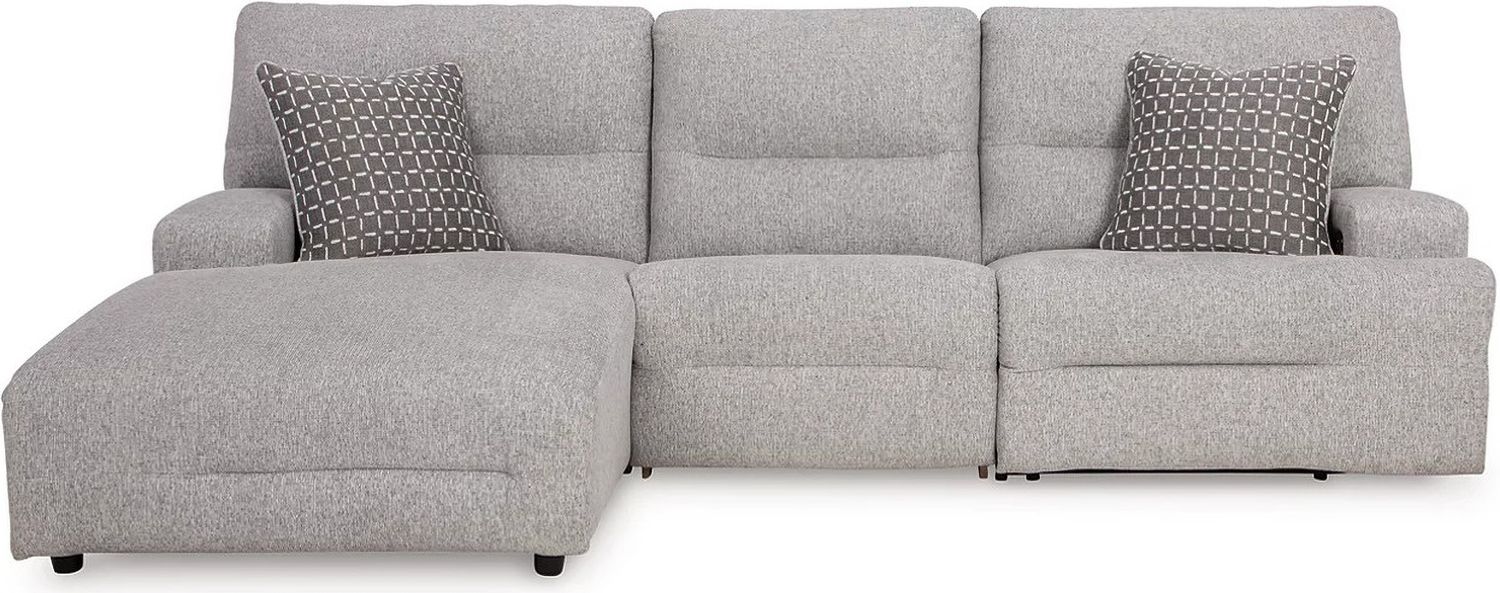 Acklen Place 3-Piece Power Reclining Sectional with LAF Chaise In Pewter 93605S7