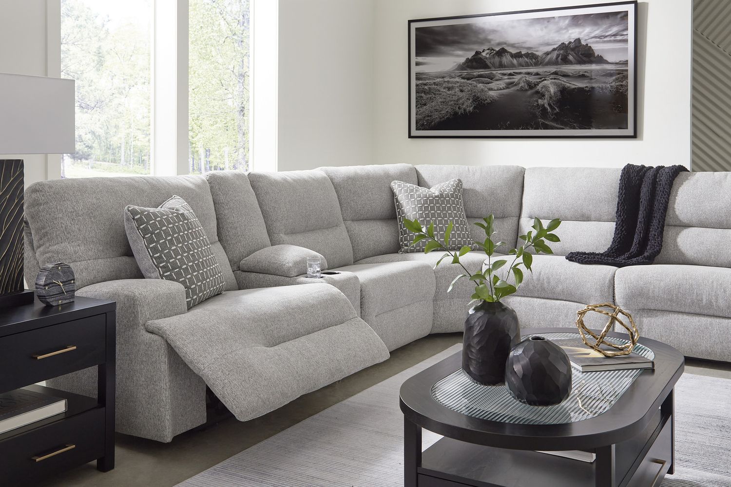 Acklen Place 7-Piece Power Reclining Sectional In Pewter 93605S8