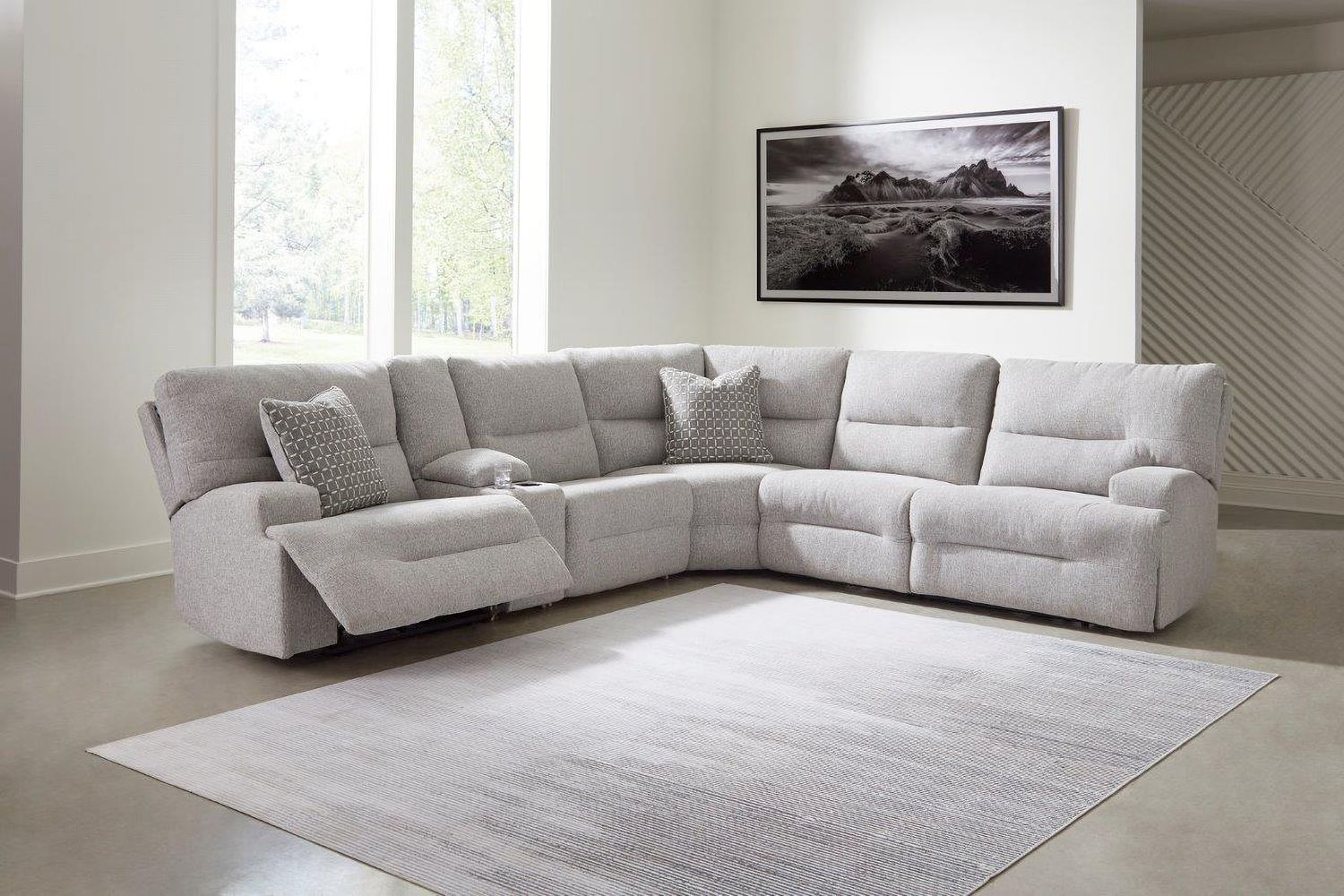 Acklen Place 6-Piece Power Reclining Sectional In Pewter 93605S9