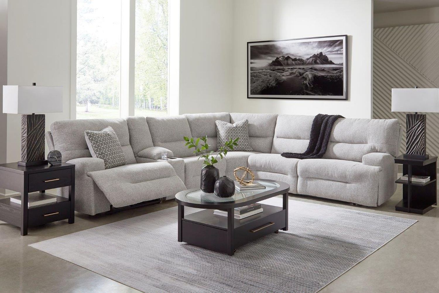Acklen Place 6-Piece Power Reclining Sectional In Pewter 93605S9