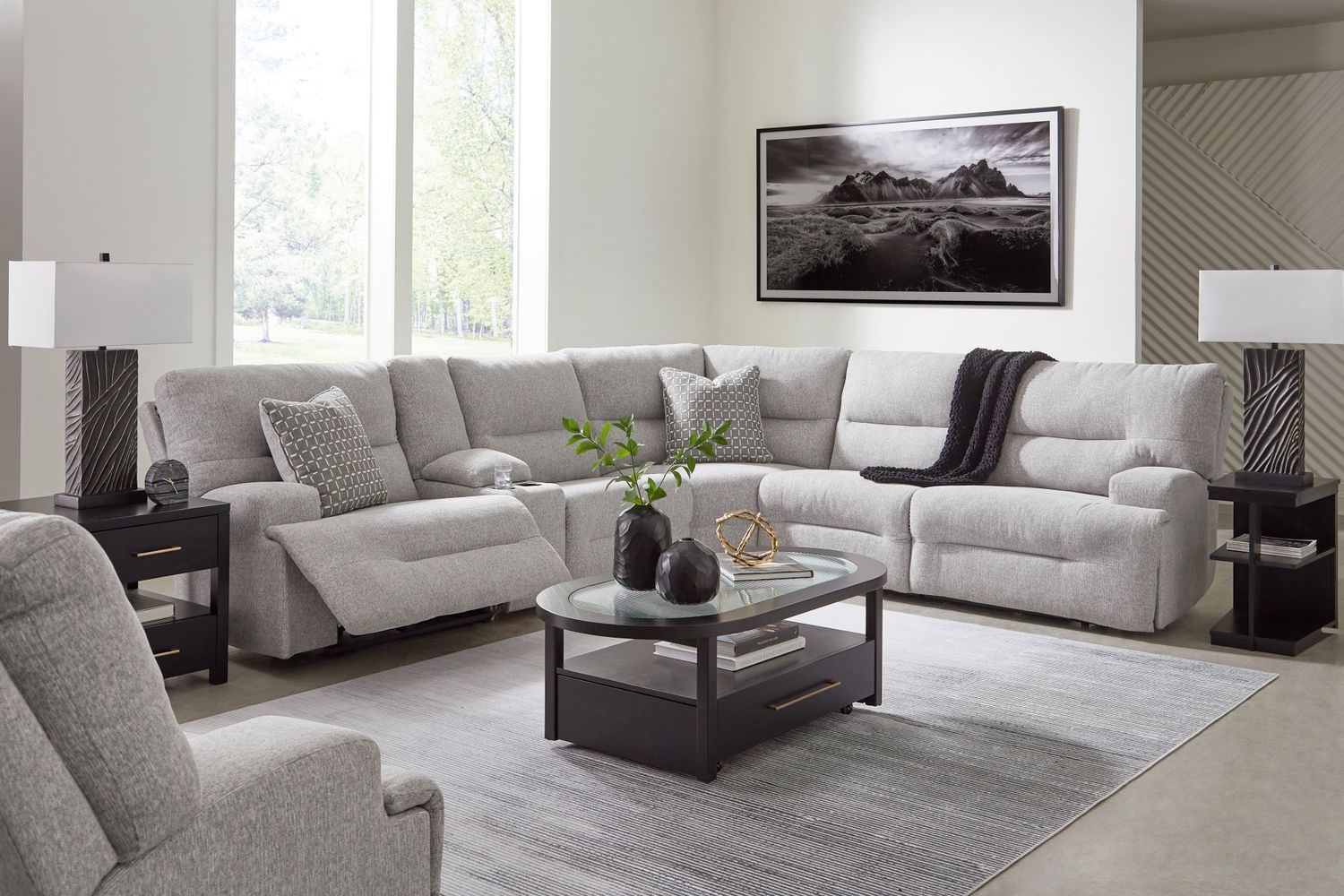 Acklen Place 6-Piece Power Reclining Sectional In Pewter 93605S9