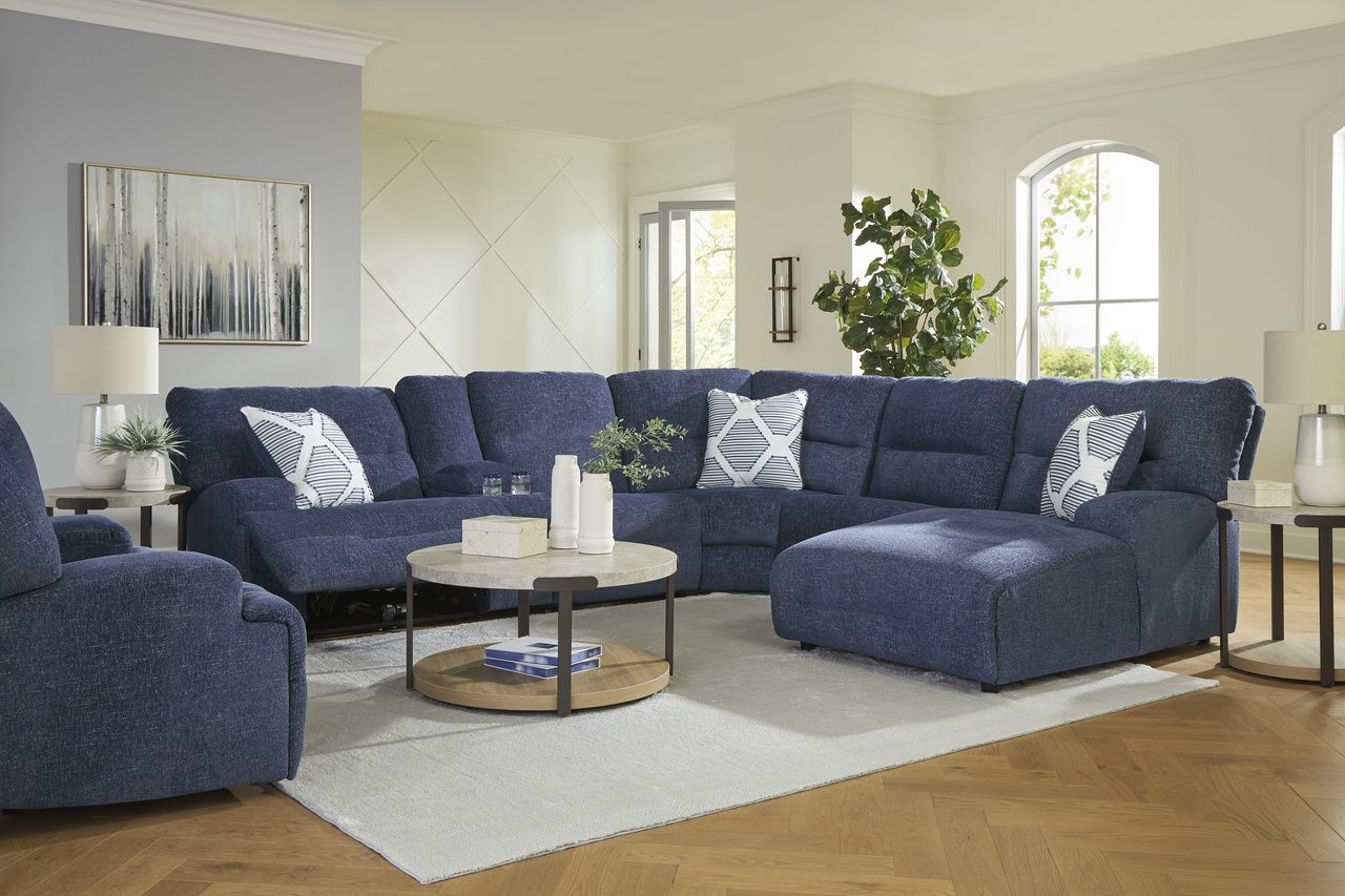 Acklen Place Oversized Power Recliner In Navy 9360782