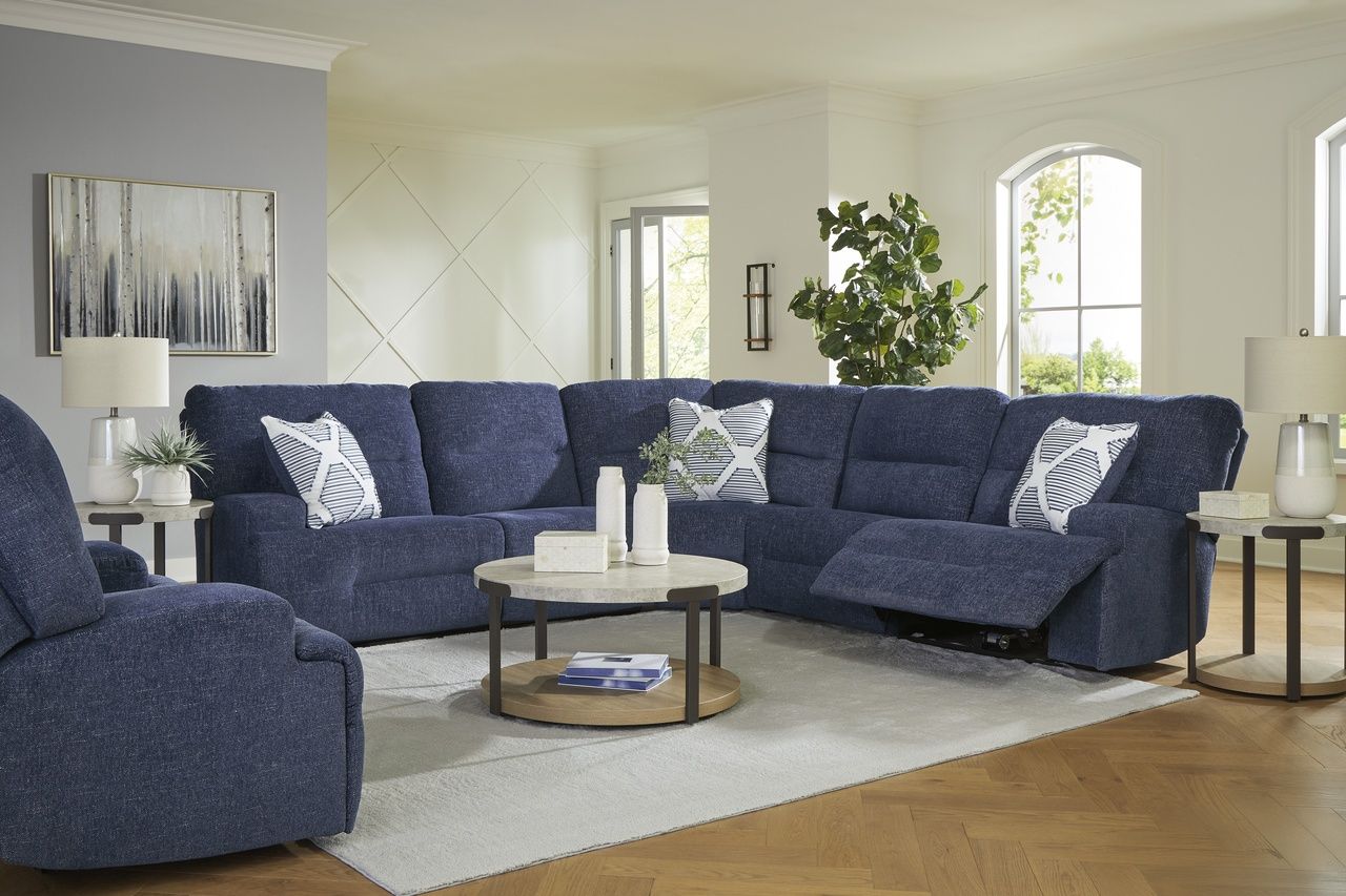 Acklen Place Oversized Power Recliner In Navy 9360782