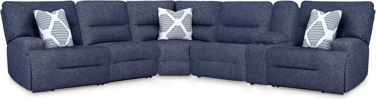 Acklen Place 6-Piece Power Reclining Sectional In Navy 93607S15