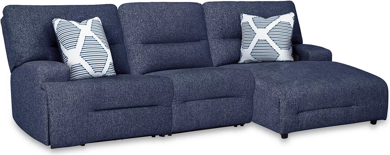 Acklen Place 3-Piece RAF Power Reclining Sectional In Navy 93607S17