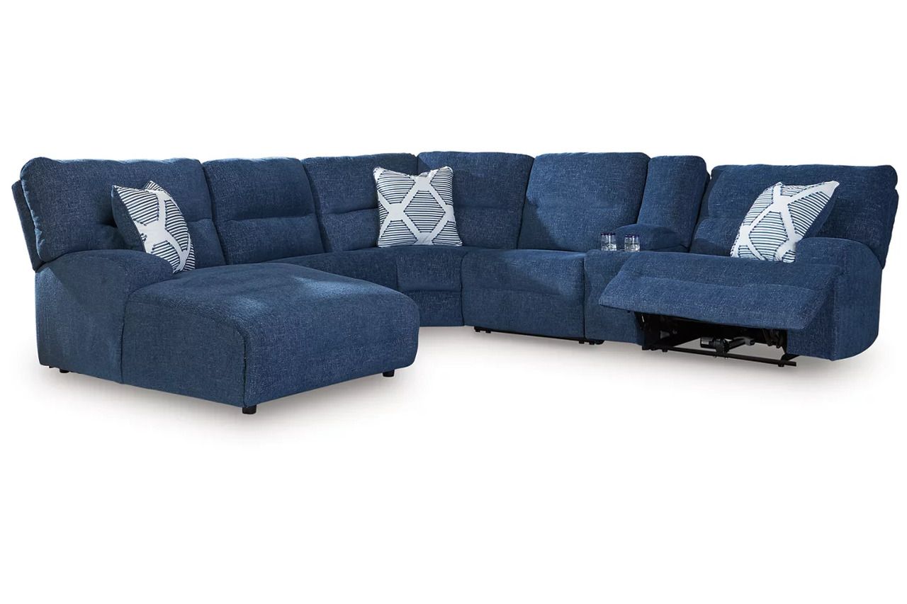 Acklen Place 6-Piece Power Reclining Sectional with LAF Chaise In Navy 93607S2
