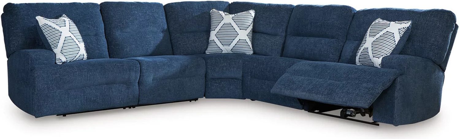 Acklen Place 5-Piece Power Reclining Sectional In Navy 93607S3