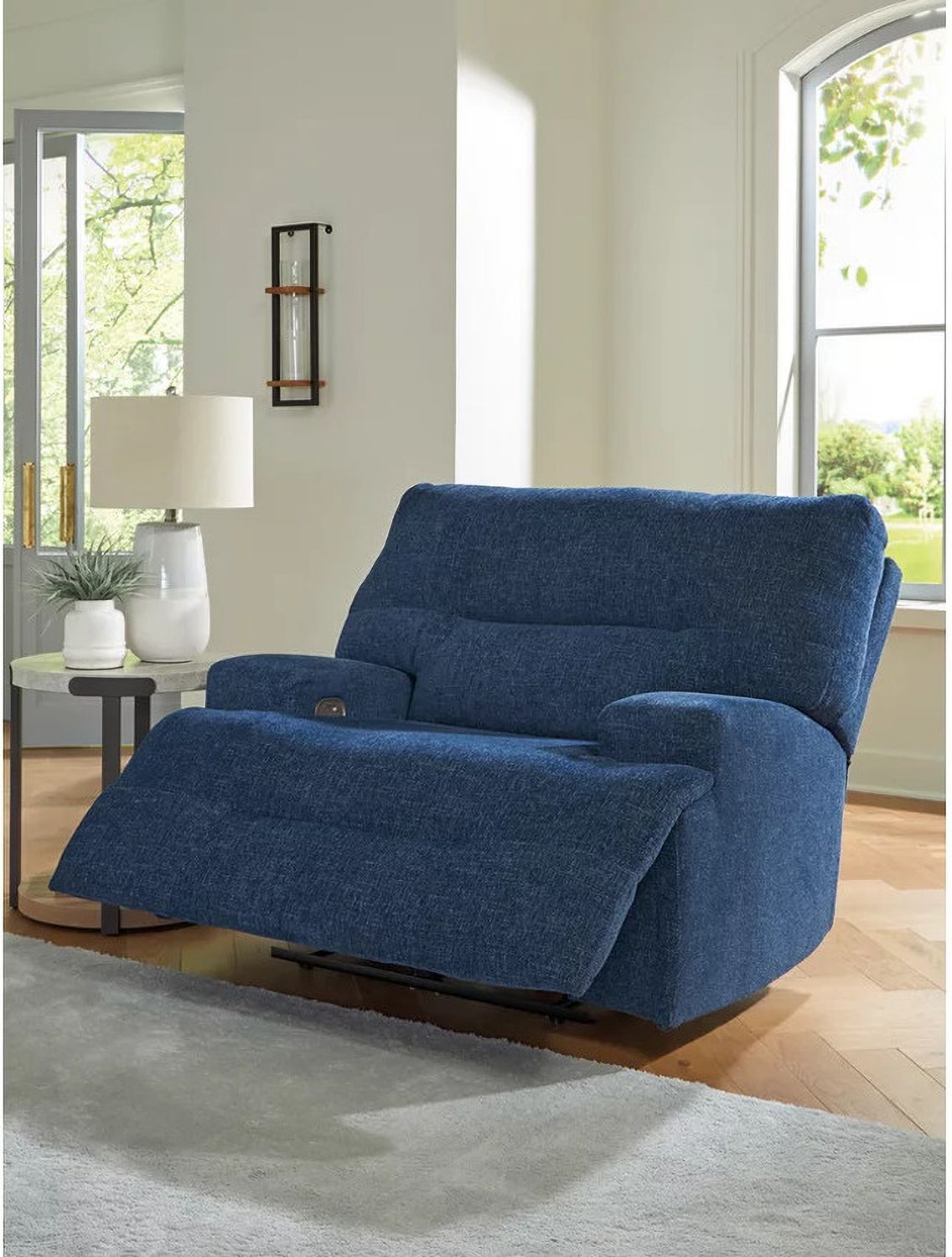 Acklen Place 5-Piece Power Reclining Sectional In Navy 93607S3