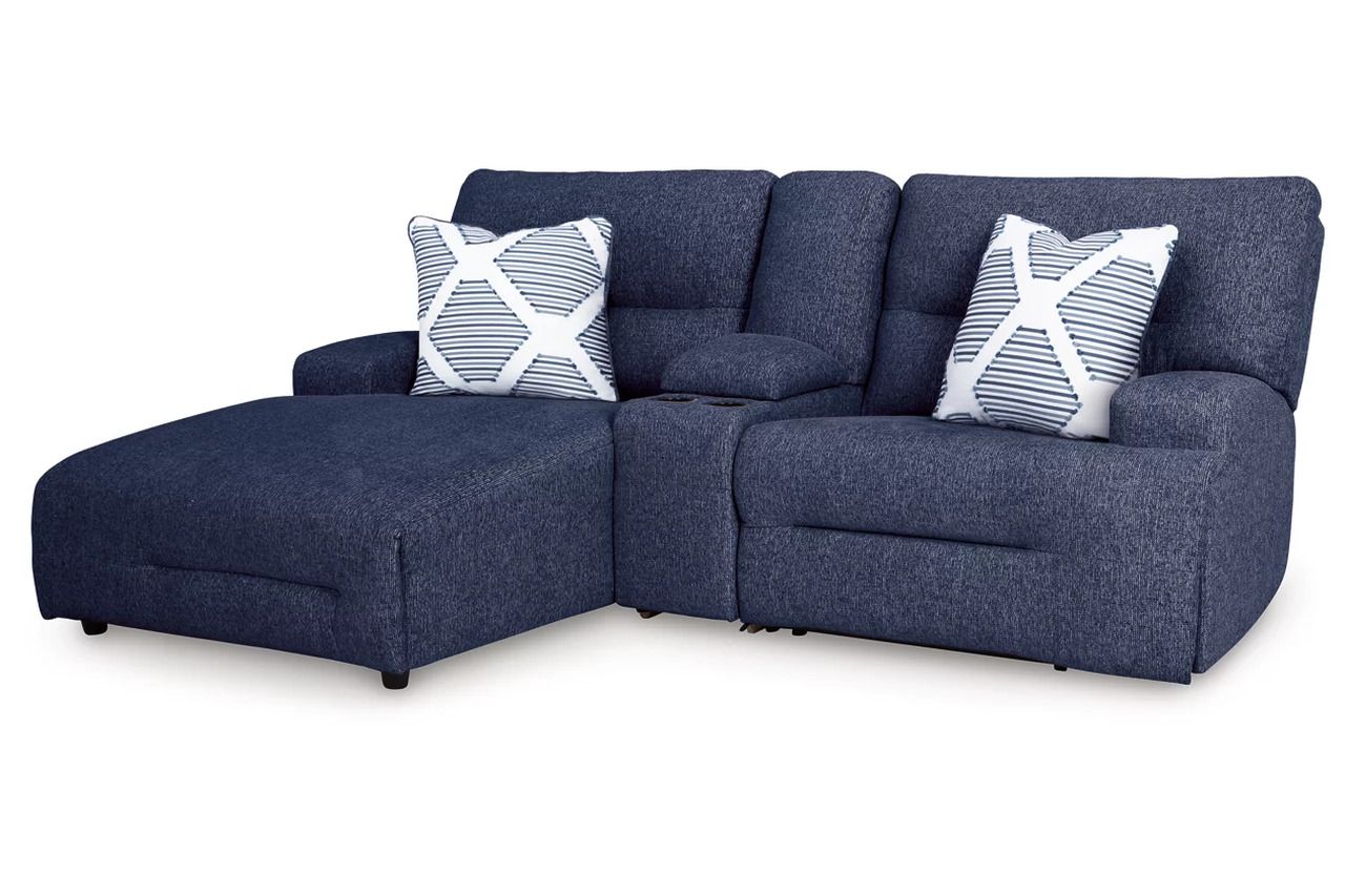 Acklen Place 3-Piece LAF Power Reclining Sectional Sofa with Chaise In Navy 93607S5