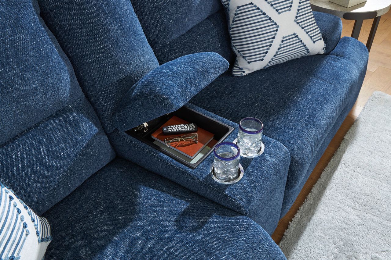 Acklen Place 3-Piece Power Reclining Sectional with RAF Chaise In Navy 93607S6