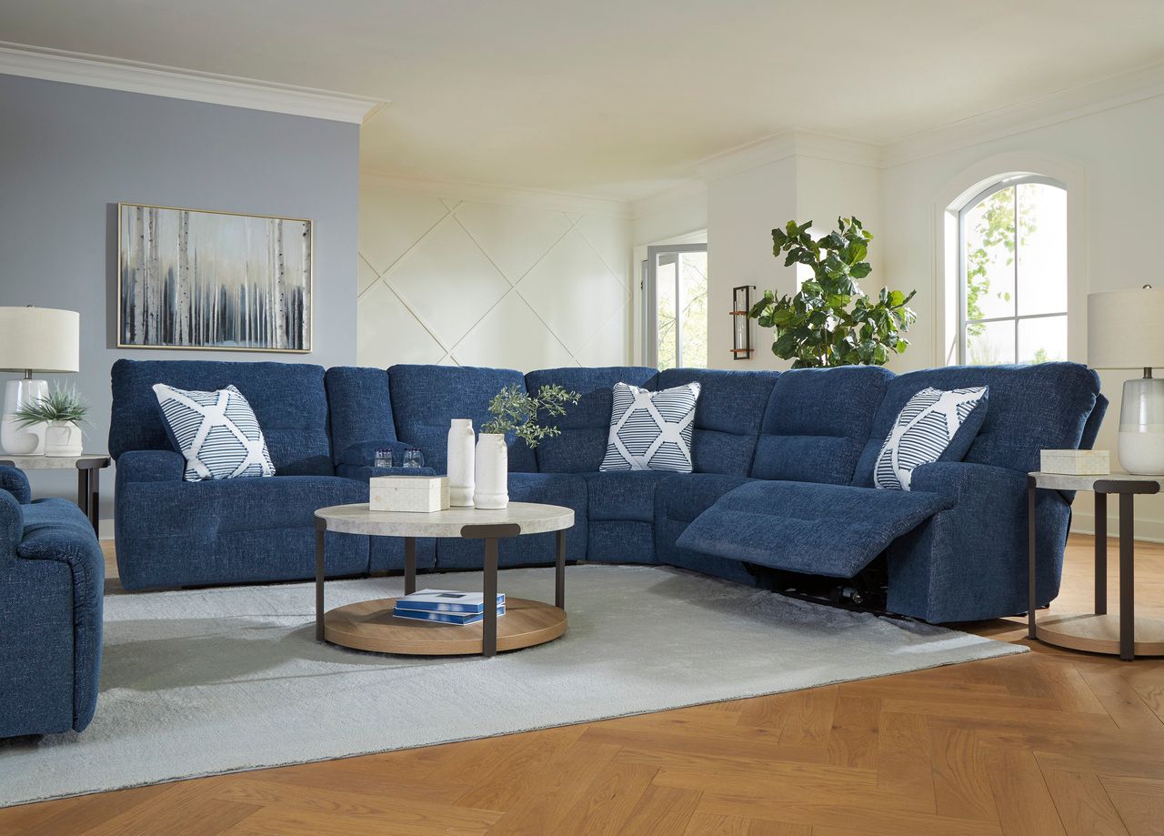 Acklen Place 3-Piece Power Reclining Sectional with RAF Chaise In Navy 93607S6