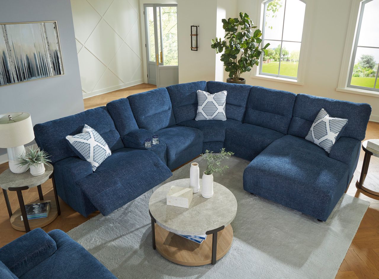 Acklen Place 3-Piece Power Reclining Sectional with RAF Chaise In Navy 93607S6