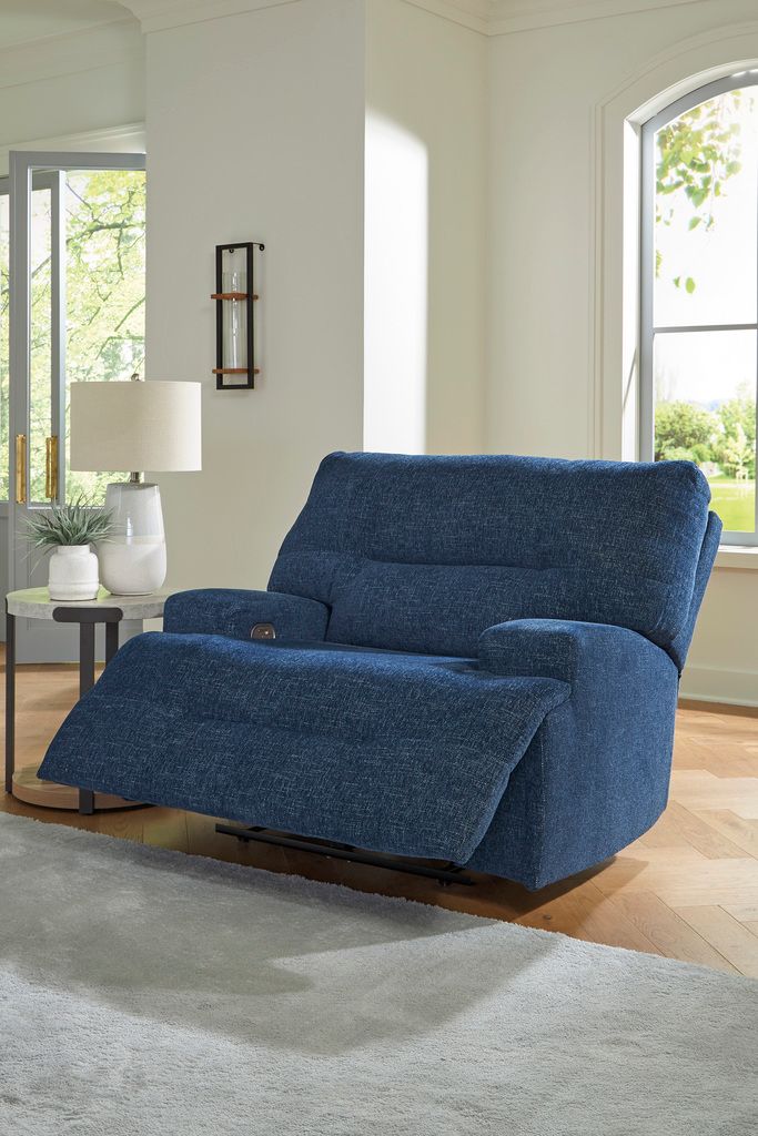 Acklen Place 3-Piece Power Reclining Sectional with LAF Chaise In Navy 93607S7