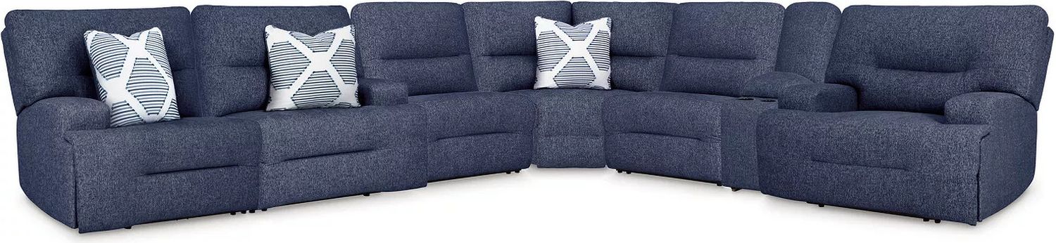 Acklen Place 7-Piece Power Reclining Sectional In Navy 93607S8