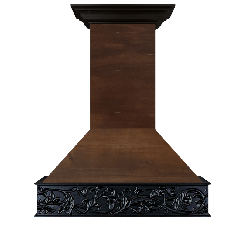 36" Wooden Wall Mount Range Hood in Antigua and 9373AR36