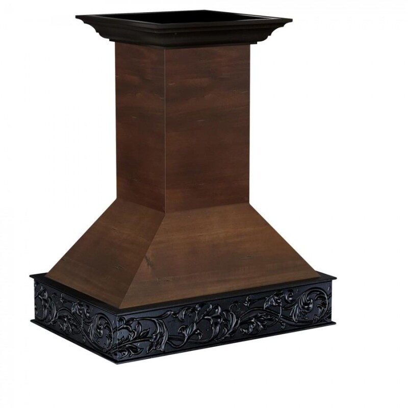 36" Wooden Wall Mount Range Hood in Antigua and 9373AR36