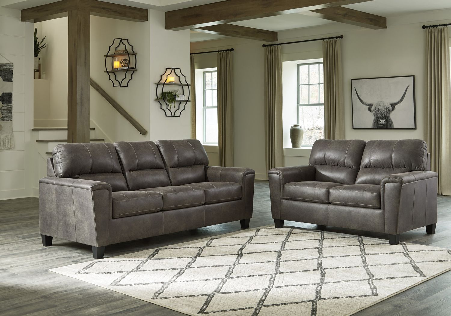 Navi Living Room Set In Smoke 94002U1