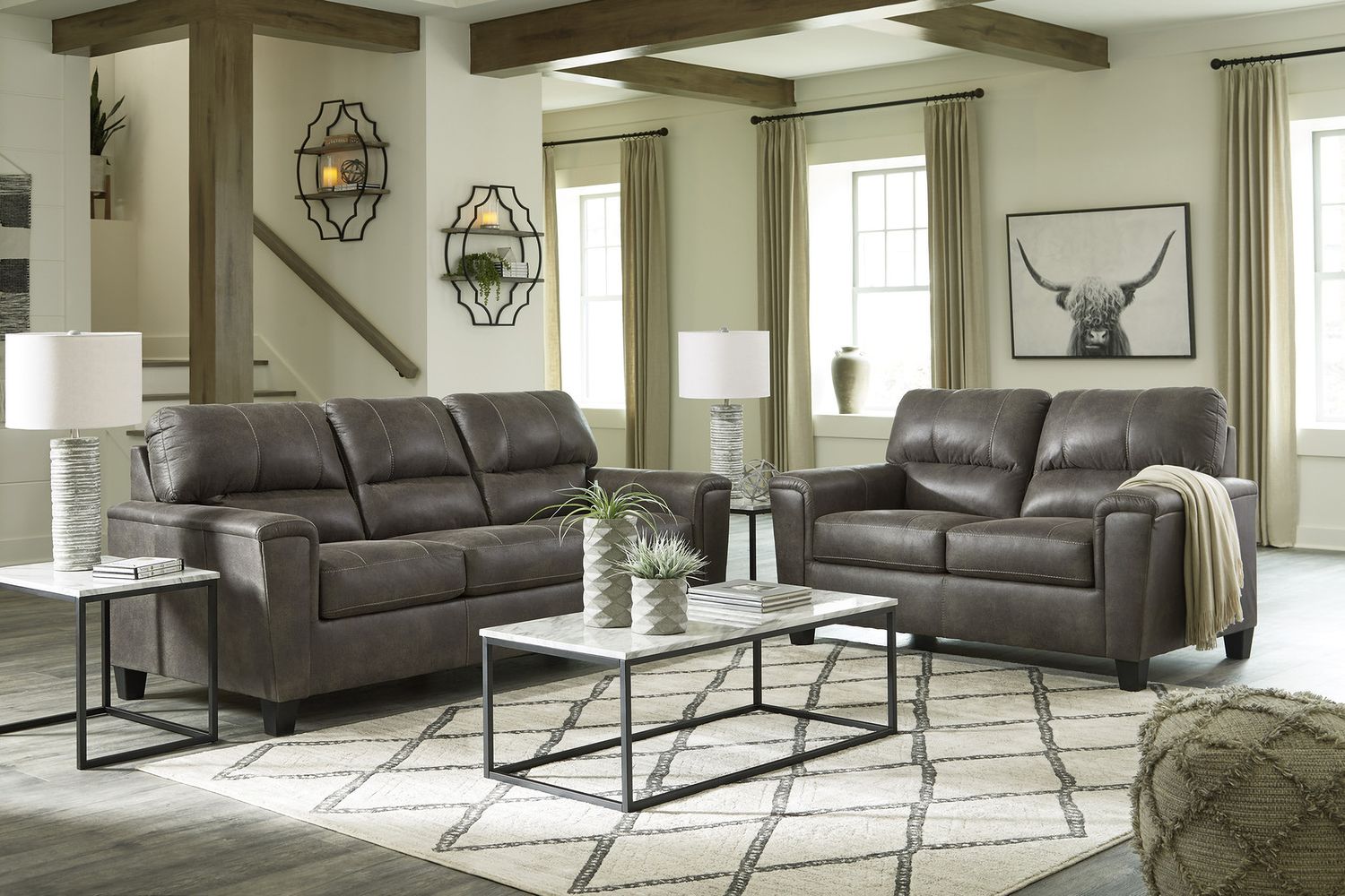 Navi Living Room Set In Smoke 94002U1