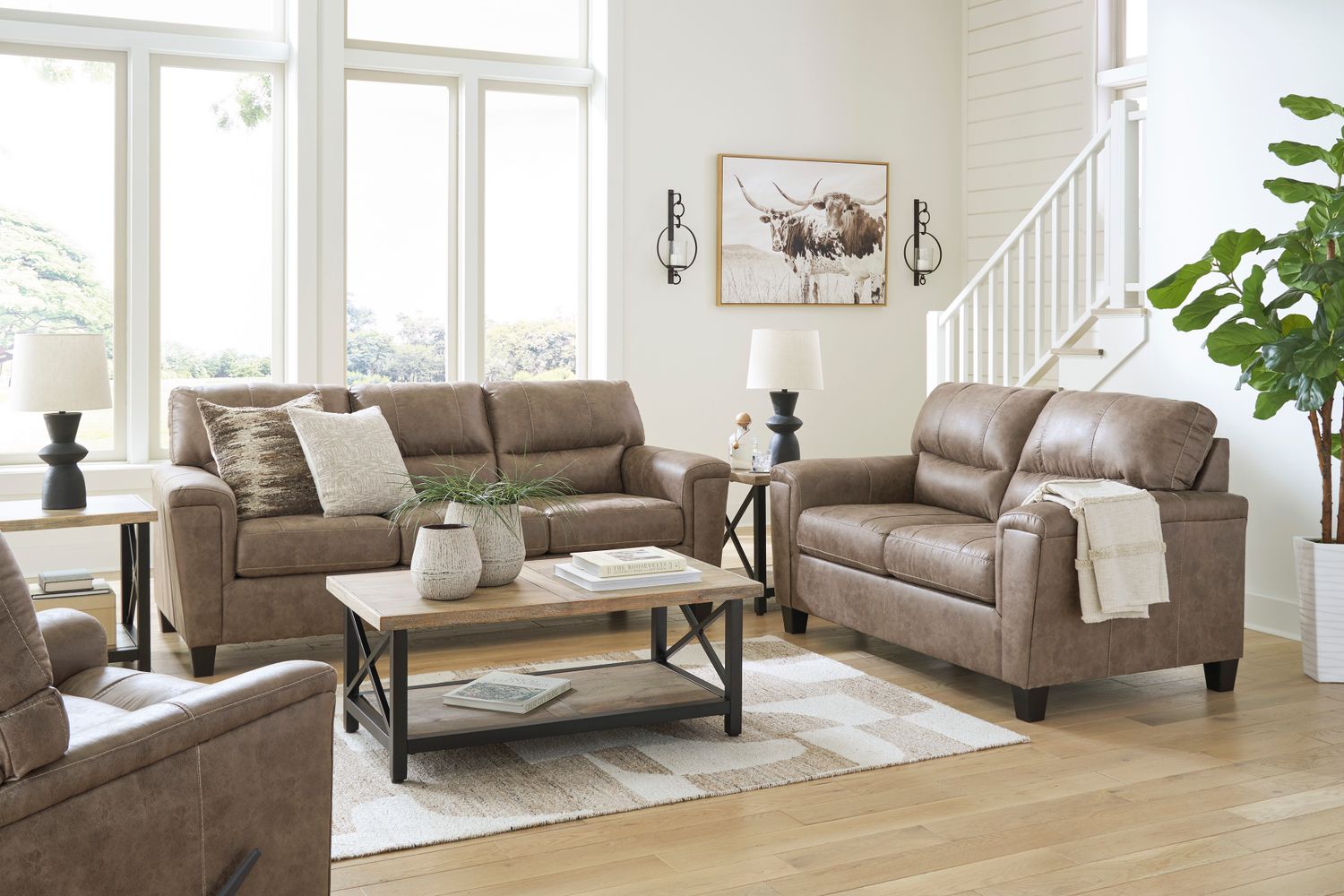 Navi Living Room Set In Fossil 94004U1