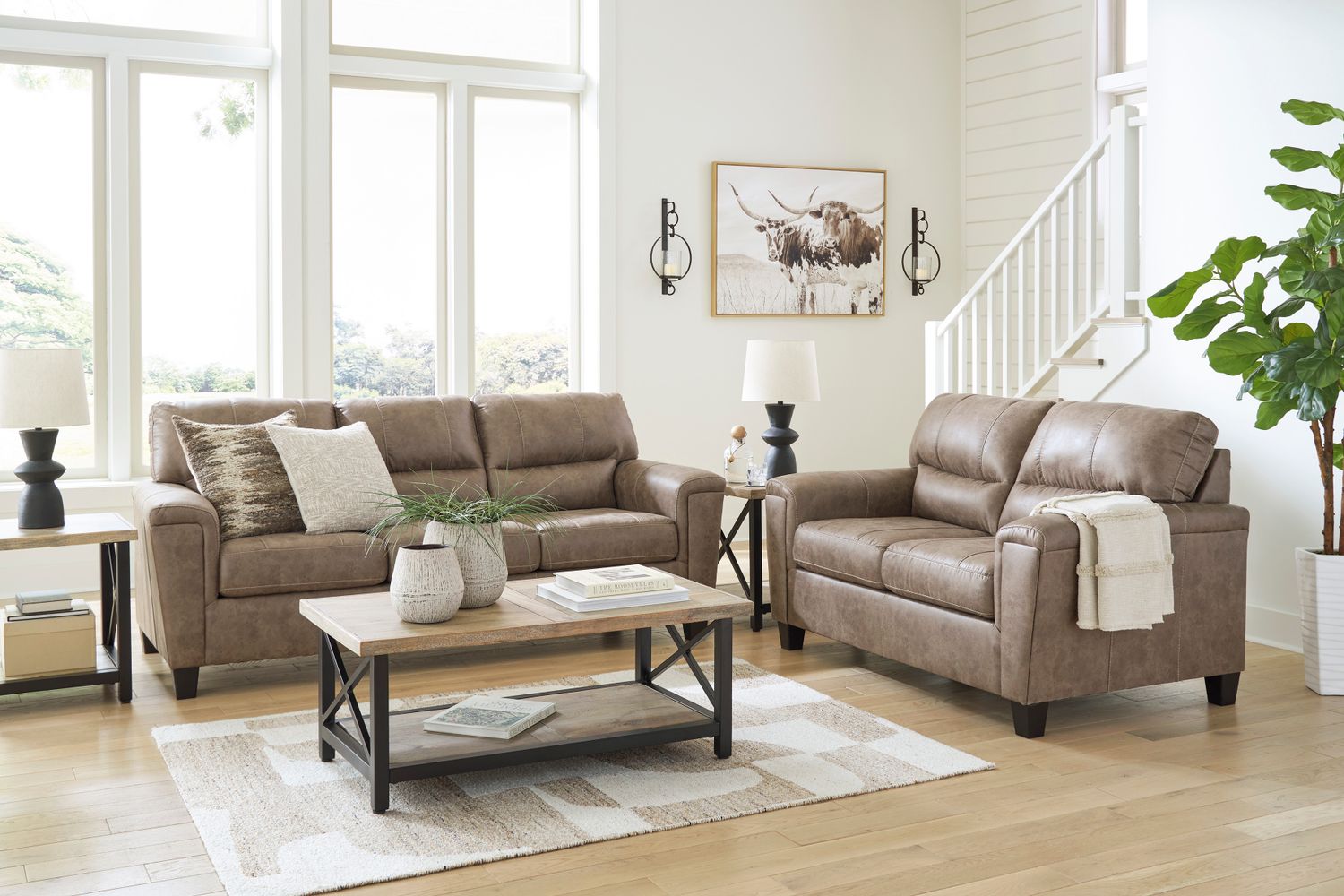 Navi Living Room Set In Fossil 94004U1