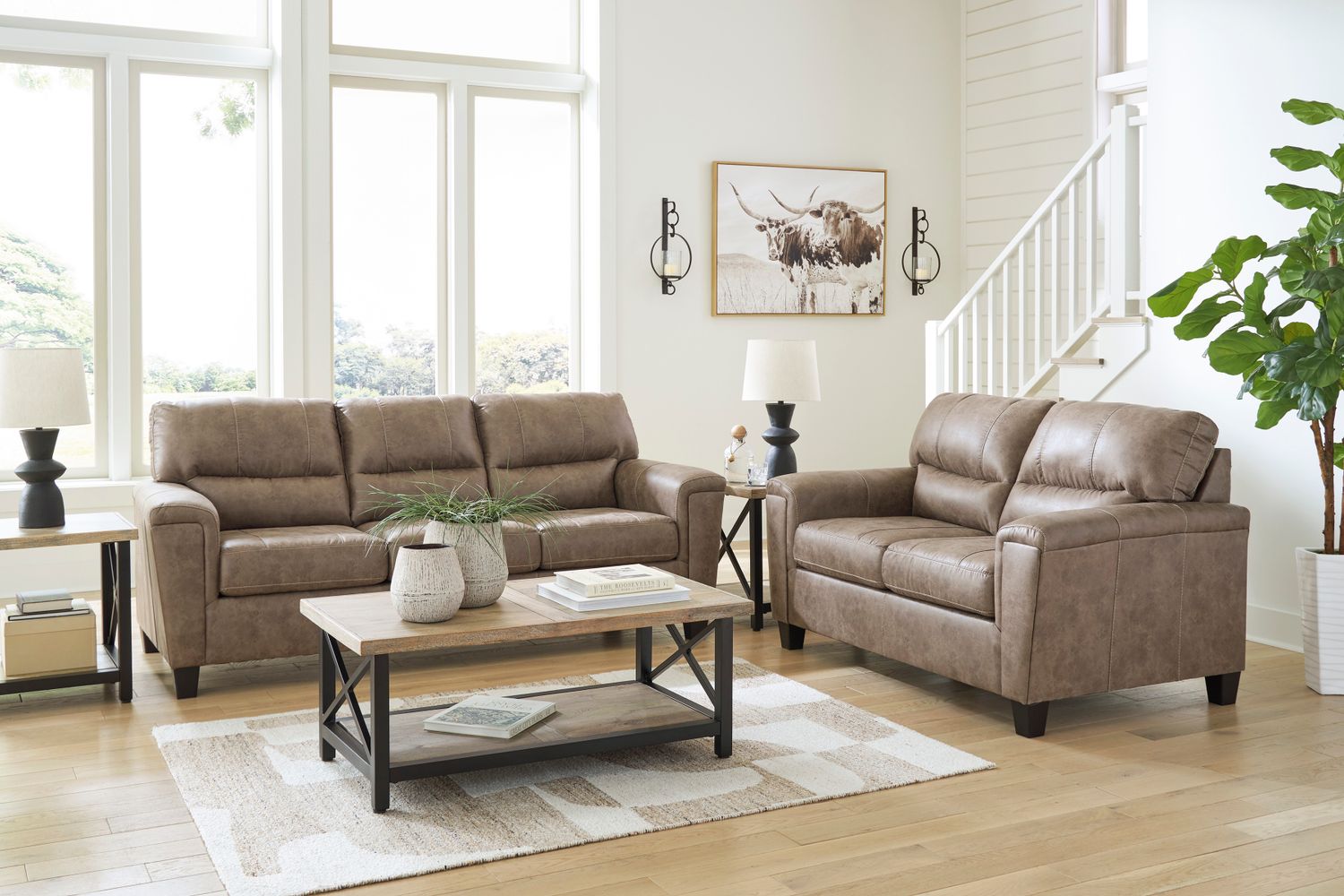 Navi Living Room Set In Fossil 94004U1
