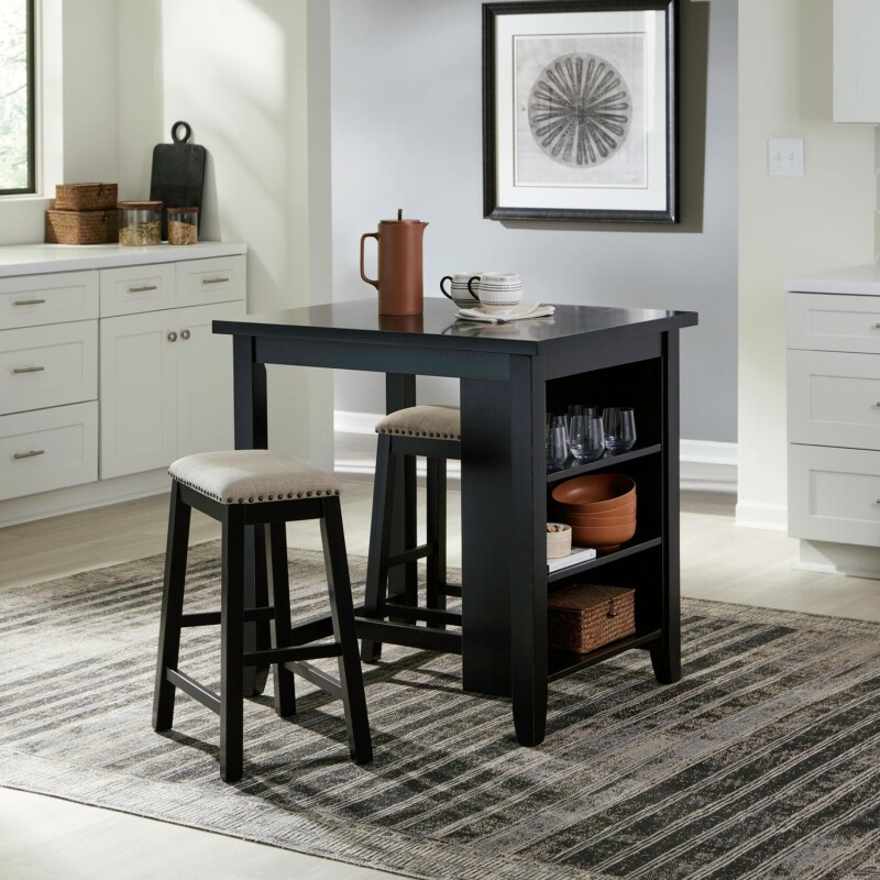 Brook Creek 3 Piece Counter Set - Black 942BCD3CTS