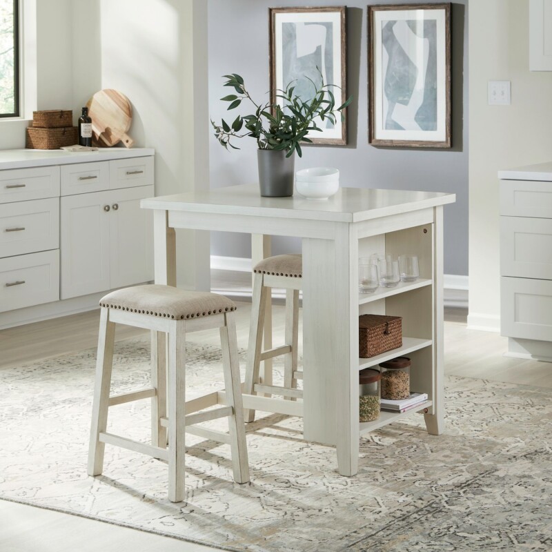 Brook Creek 3 Piece Counter Set - White 942WCD3CTS
