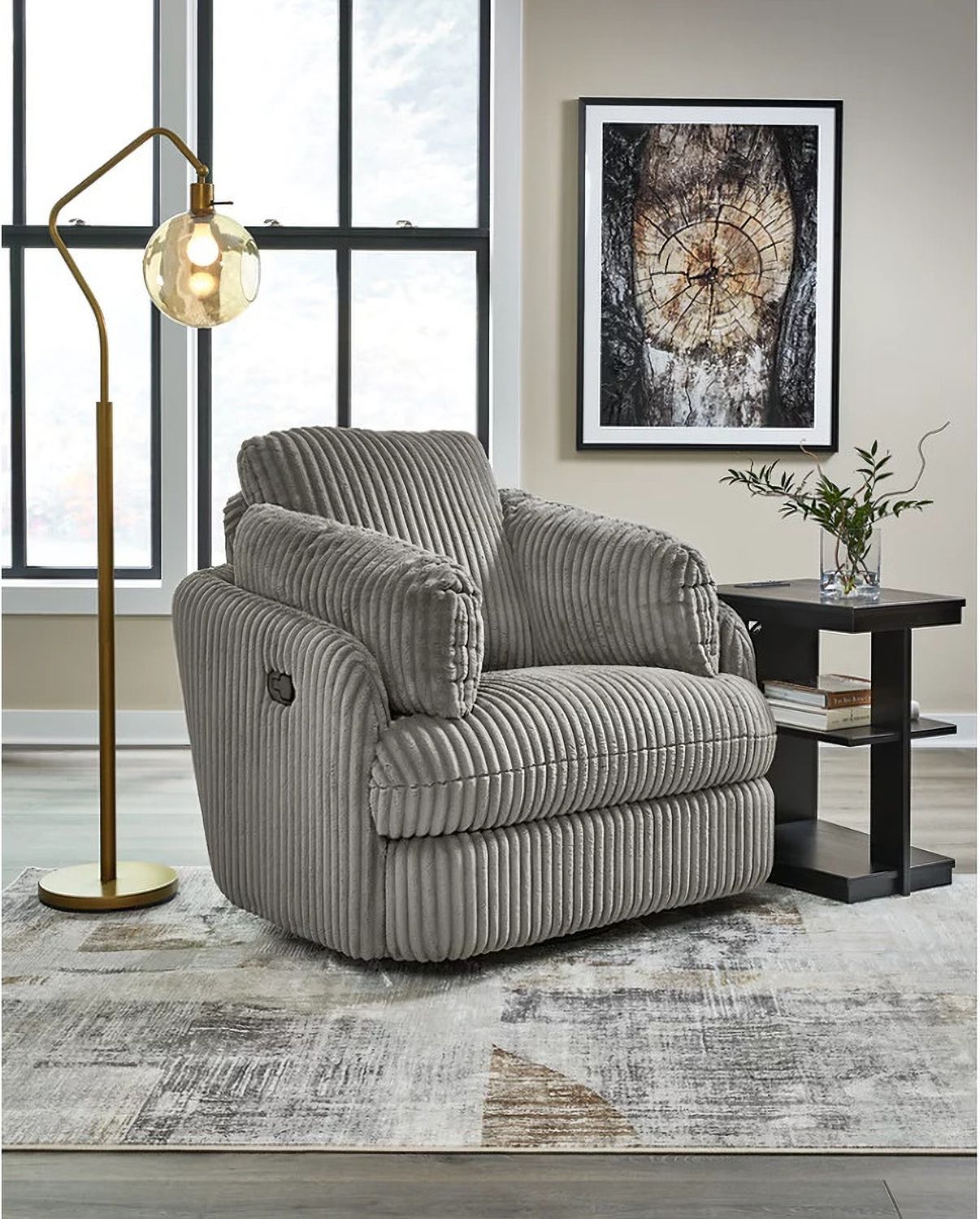Tie-Breaker Swivel Glider Recliner In Fog 9490361