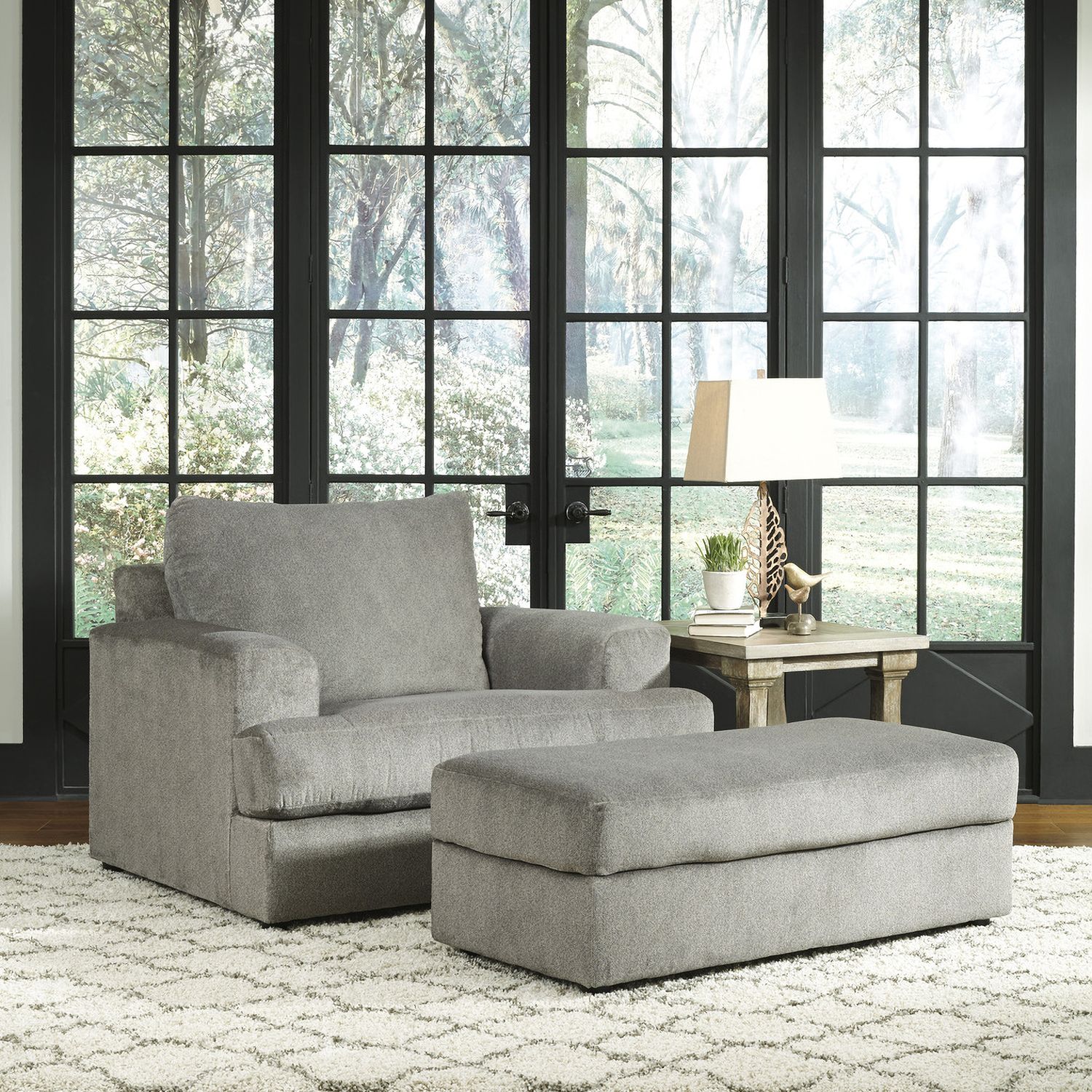 Soletren Oversized Accent Ottoman In Ash 9510308
