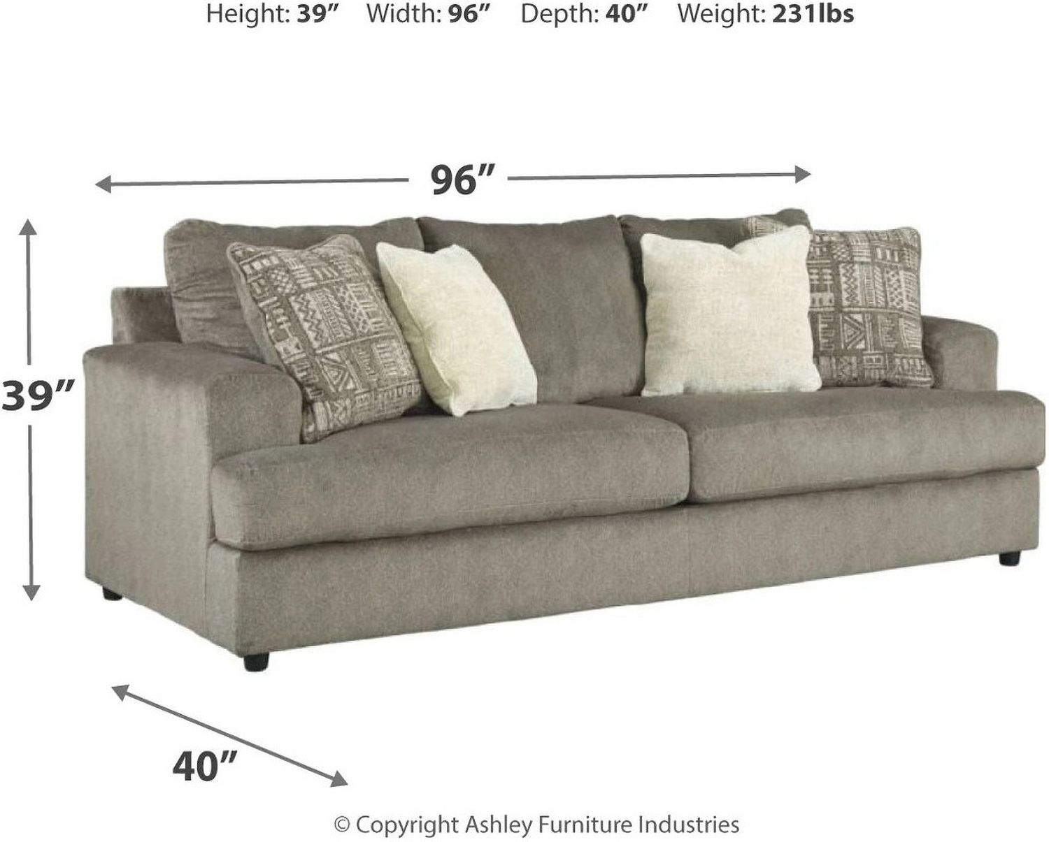 Soletren Queen Sofa Sleeper In Ash 9510339