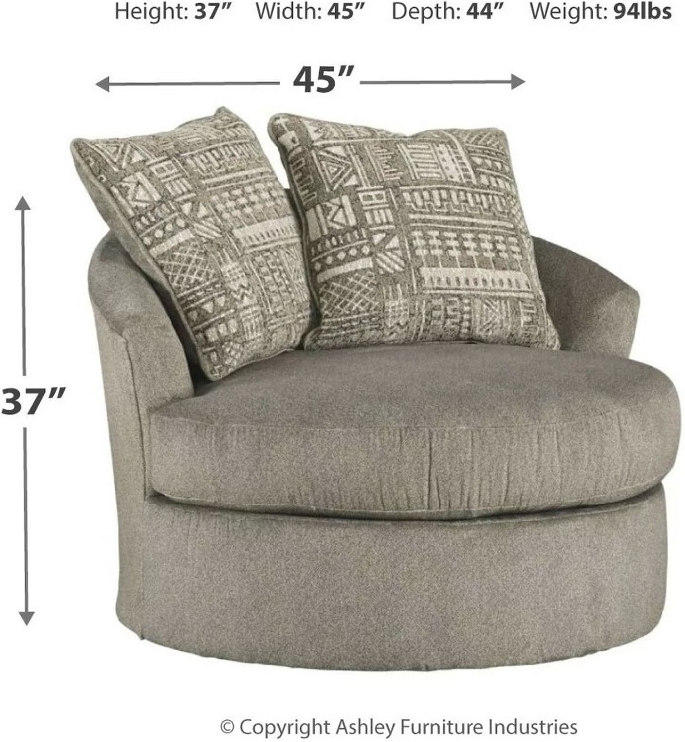 Soletren Swivel Accent Chair In Ash 9510344