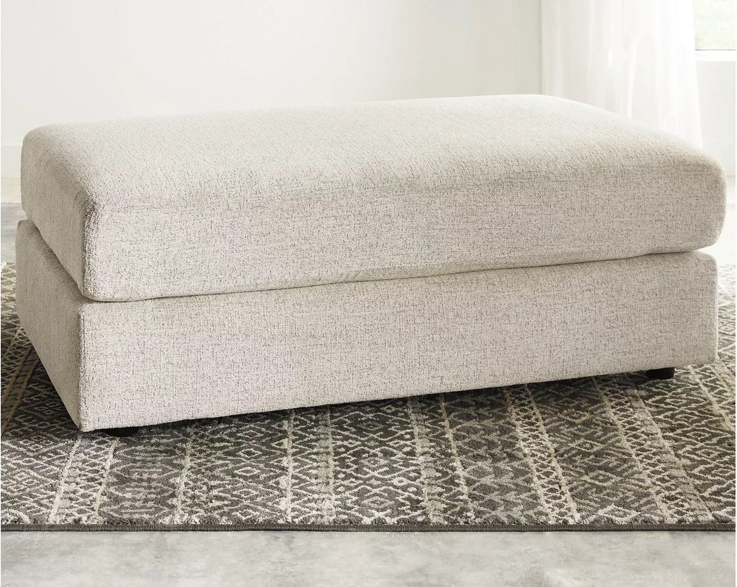 Soletren Oversized Accent Ottoman In Stone 9510408