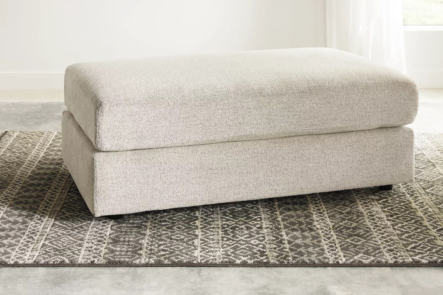 Soletren Oversized Accent Ottoman In Stone 9510408