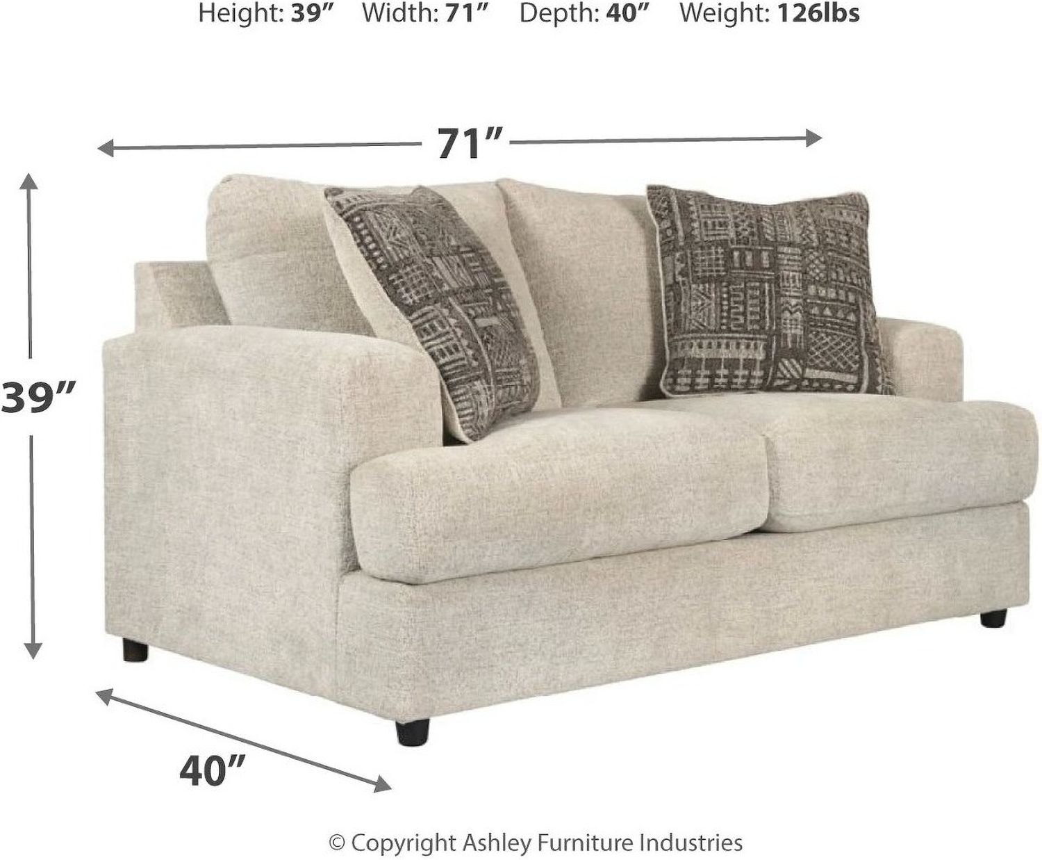 Soletren Loveseat In Stone 9510435