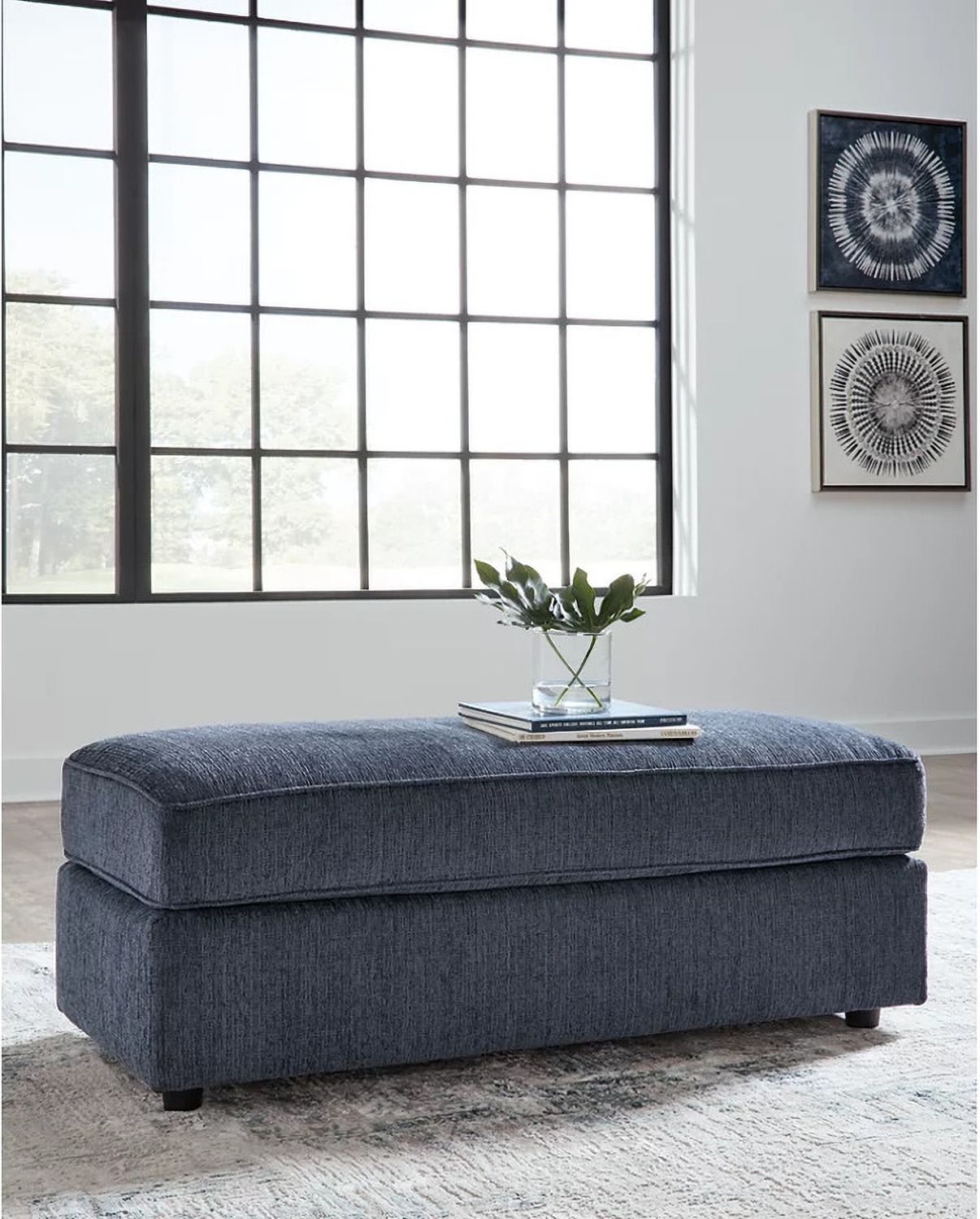 Albar Place Oversized Accent Ottoman In Cobalt 9530208