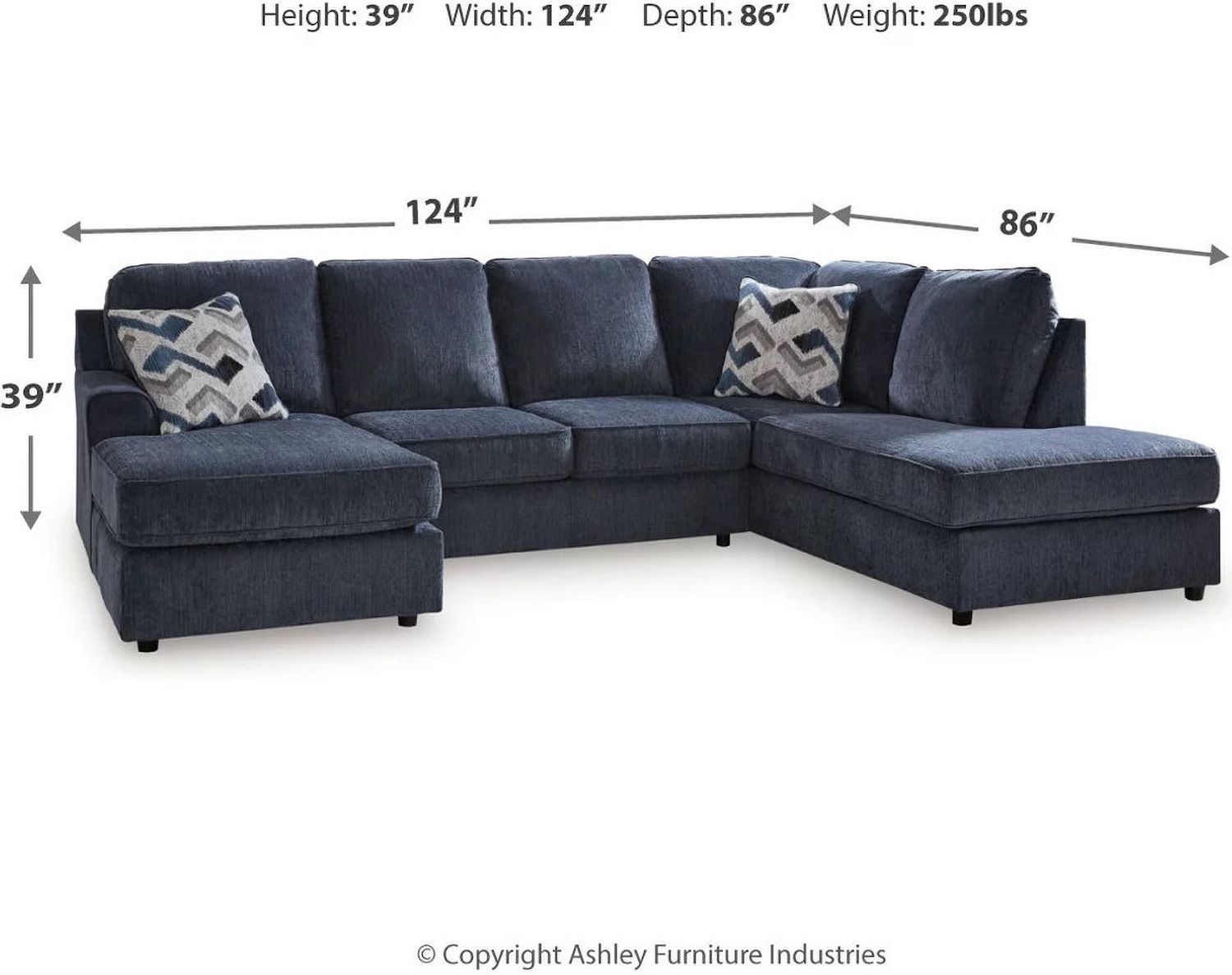 Albar Place 2-Piece Sectional In Cobalt 95302S1