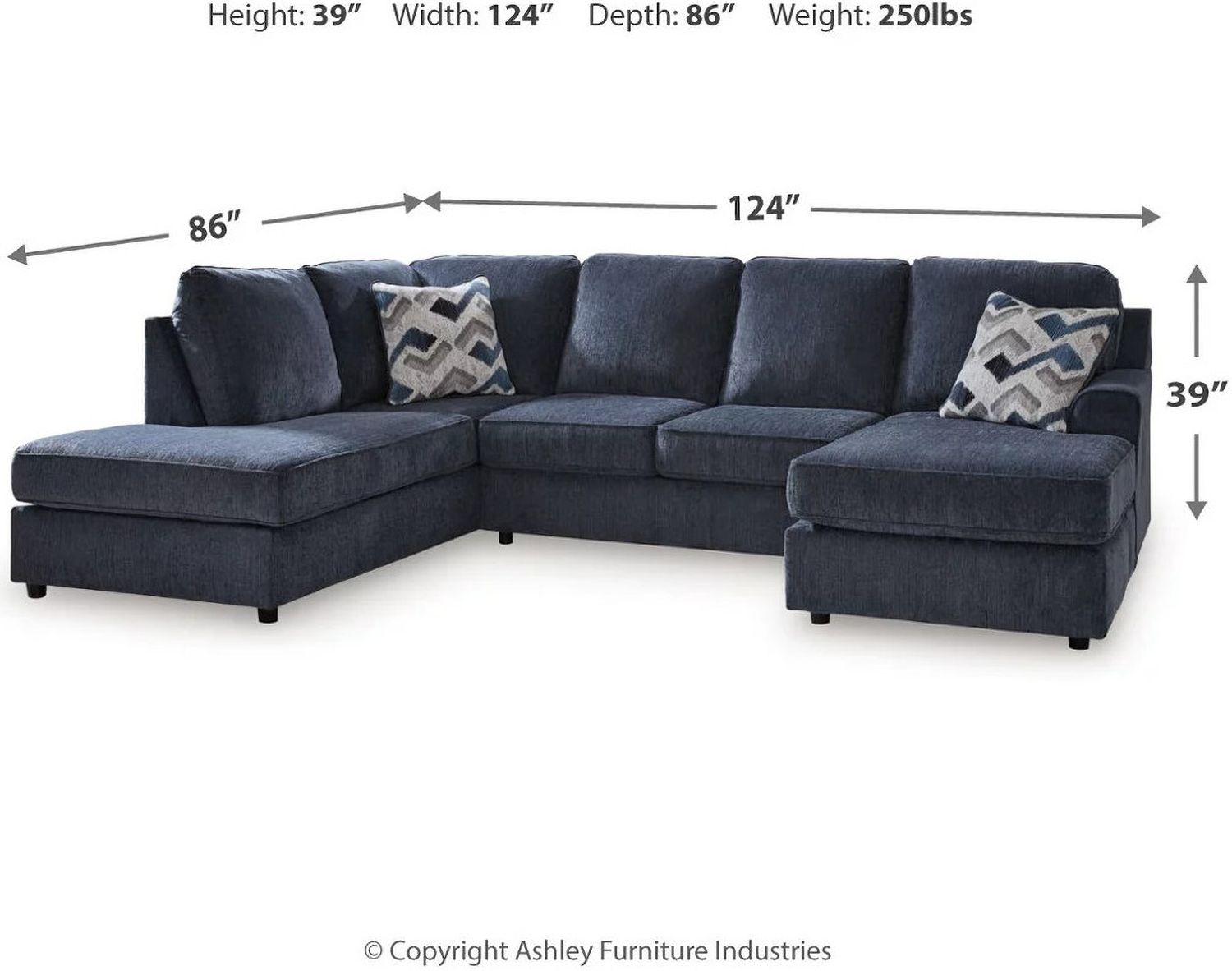 Albar Place 2-Piece Sectional In Cobalt 95302S2