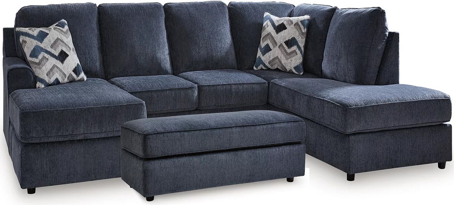 Albar Place 2-Piece Sectional and Ottoman In Cobalt 95302U1