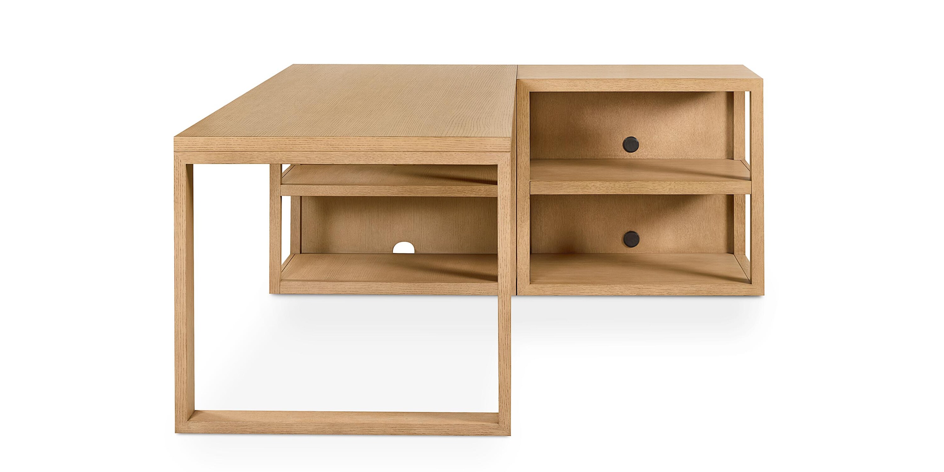 HomeWork Peninsula Desk with Bookcase 9534K8782