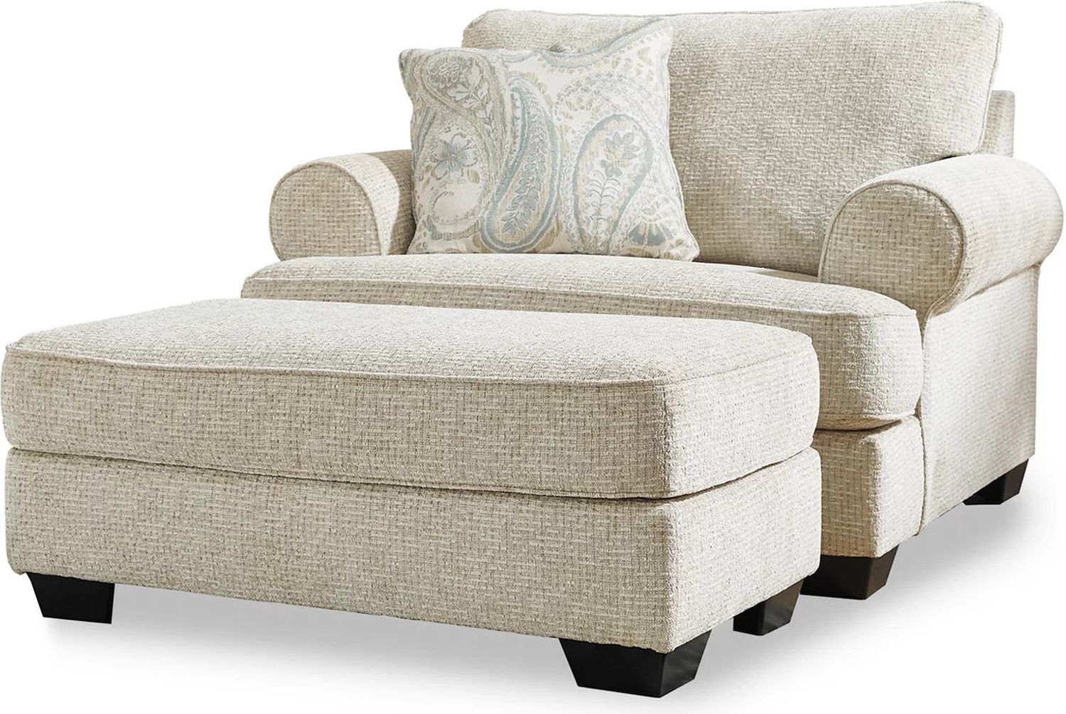 Monaghan Oversized Chair and Ottoman In Sandstone 96205U1
