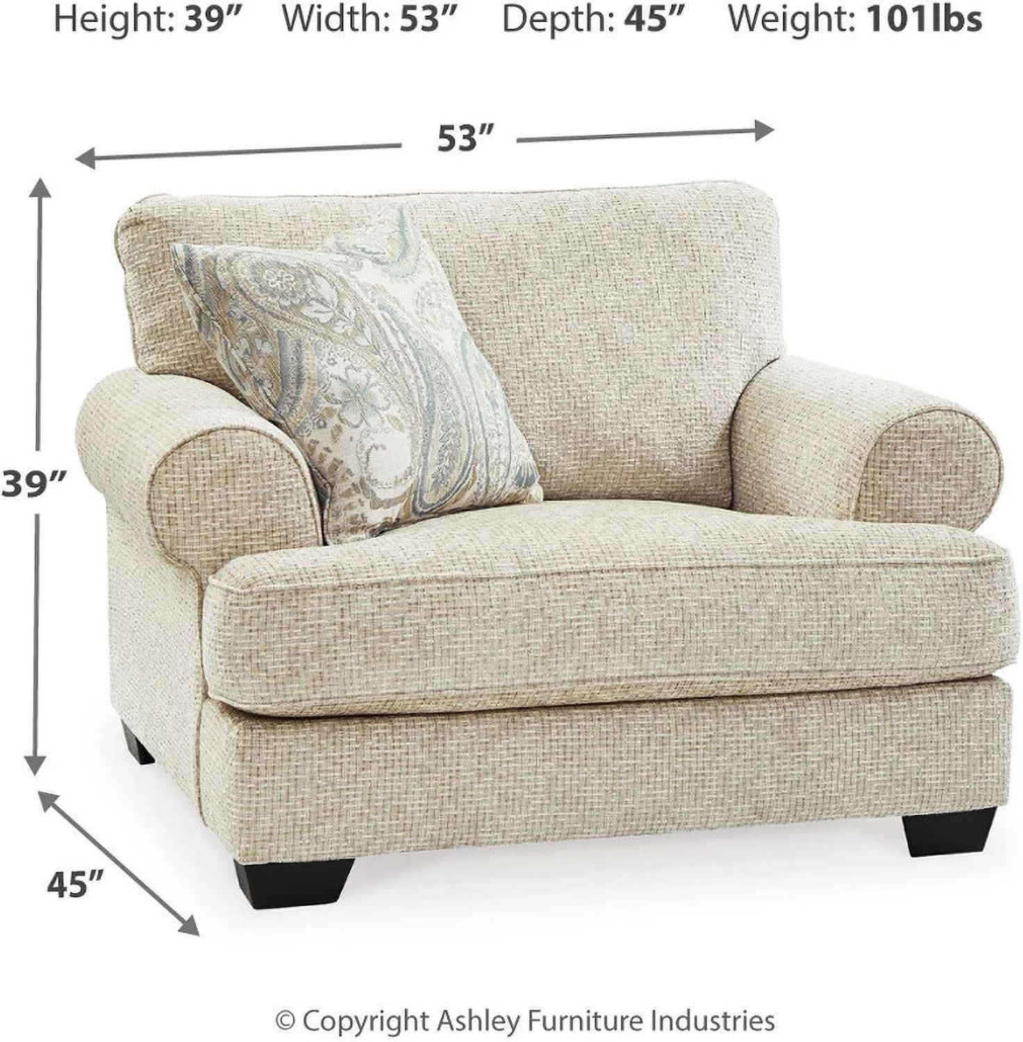 Monaghan Oversized Chair and Ottoman In Sandstone 96205U1
