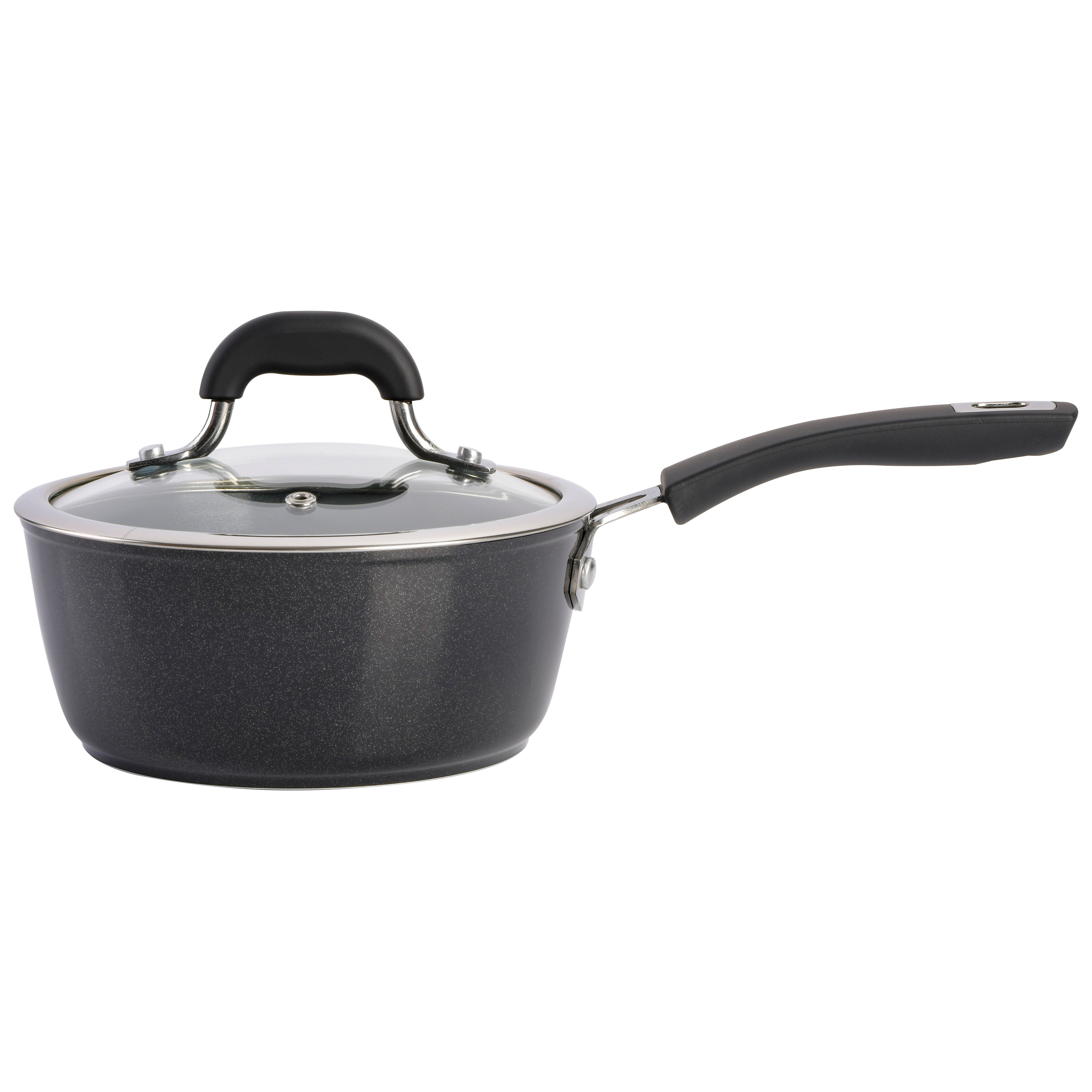 Arlington Healthy Nonstick Ceramic Coated Forged Aluminum Induction Cookware, 12-Piece, Black Exterior/Grey Interior 9626212