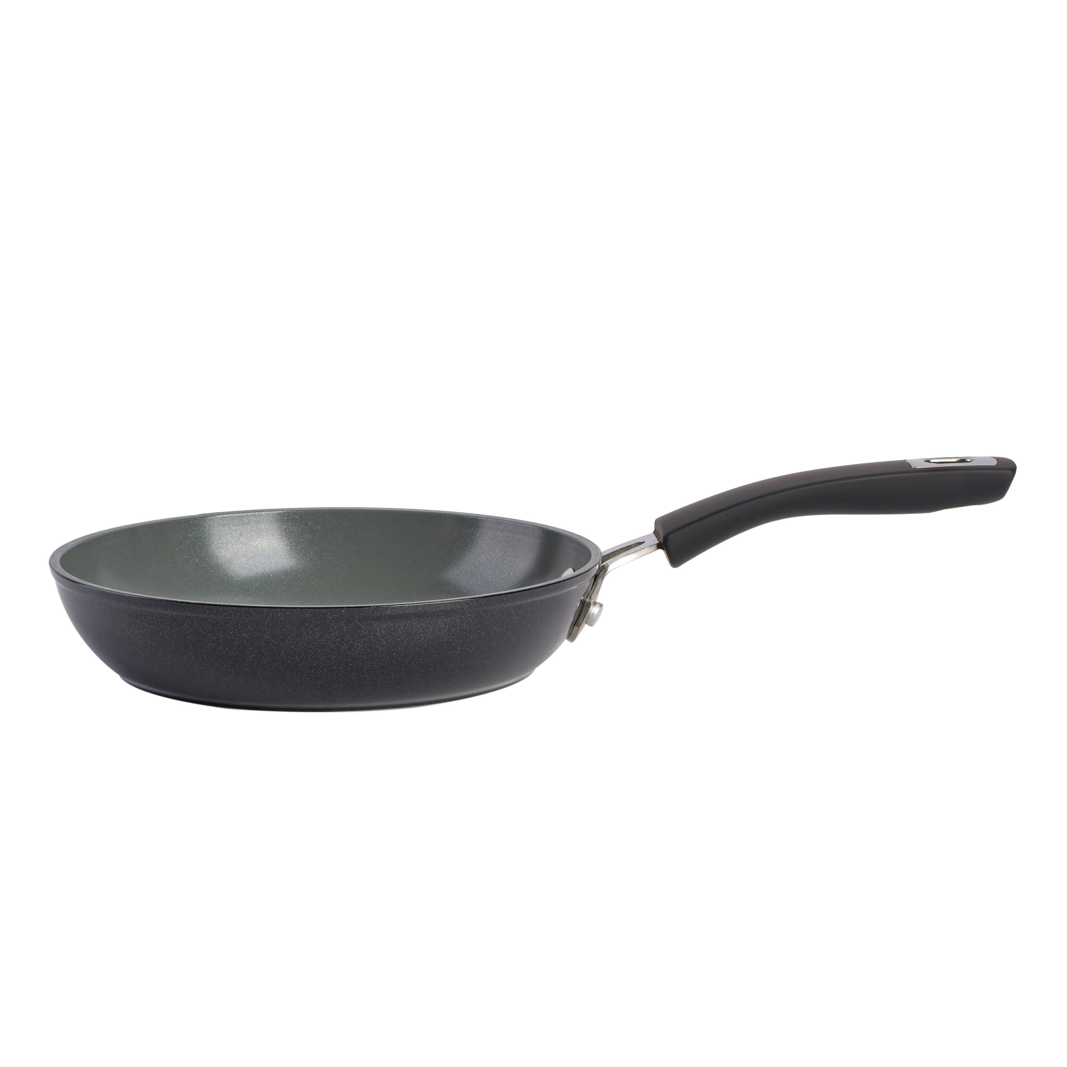 Arlington Healthy Nonstick Ceramic Coated Forged Aluminum Induction Cookware, 12-Piece, Black Exterior/Grey Interior 9626212