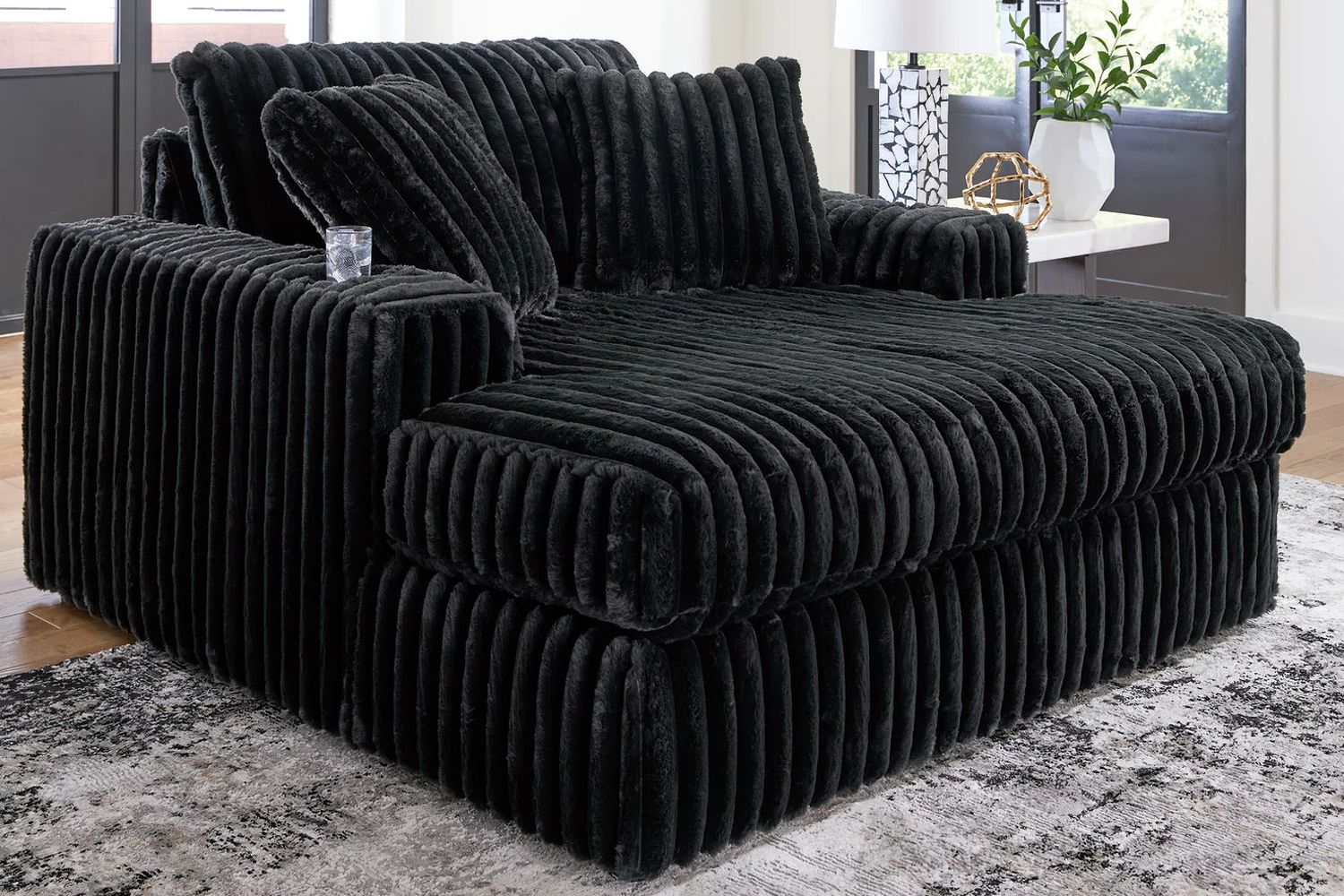 Midnight-Madness Oversized Chaise In Onyx 9810315